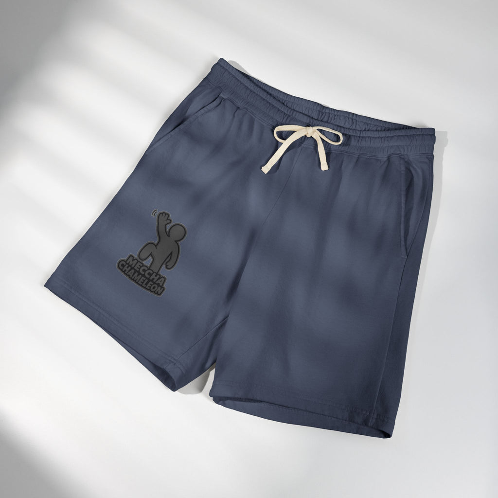 Fleece Sweat Shorts — Minimalist Patch & Cheer Graphic