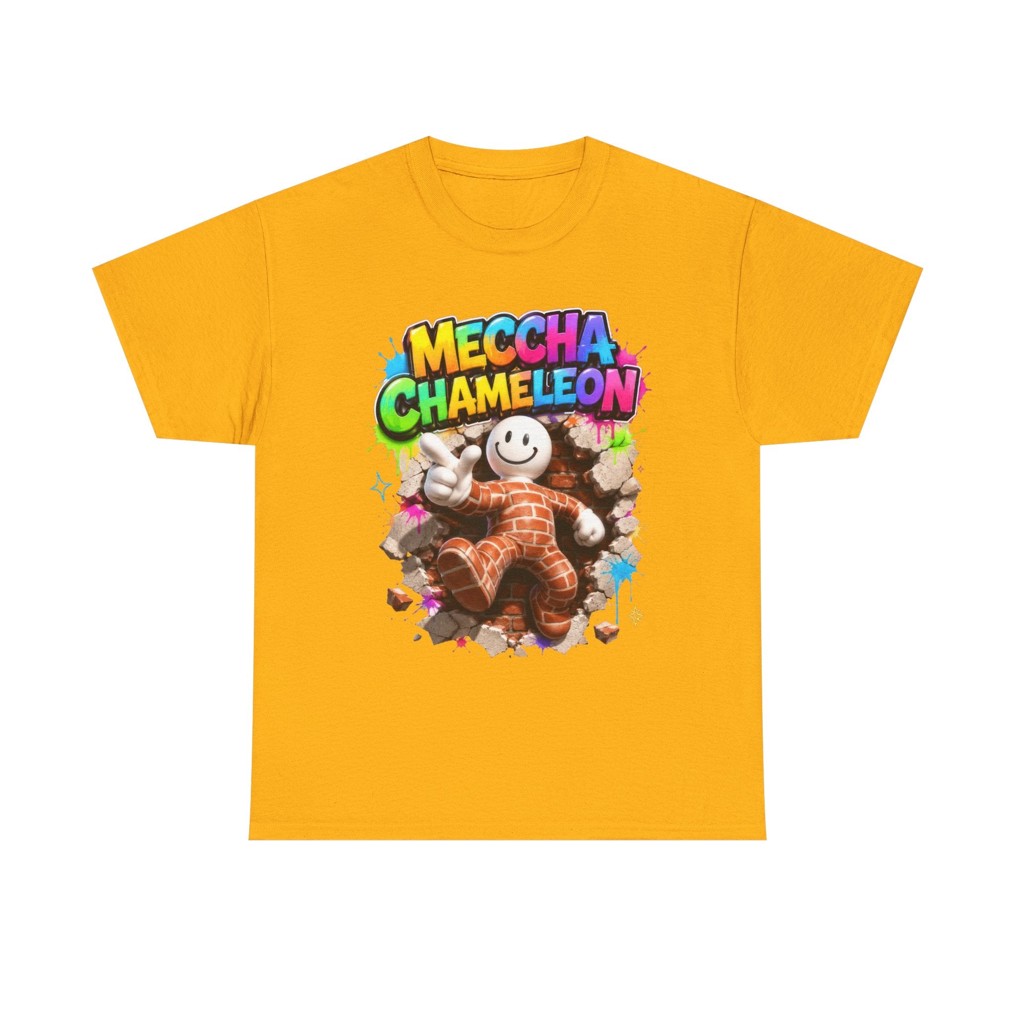 Mecha Chameleon Graphic Tee — Colorful Gamer Cartoon T-Shirt