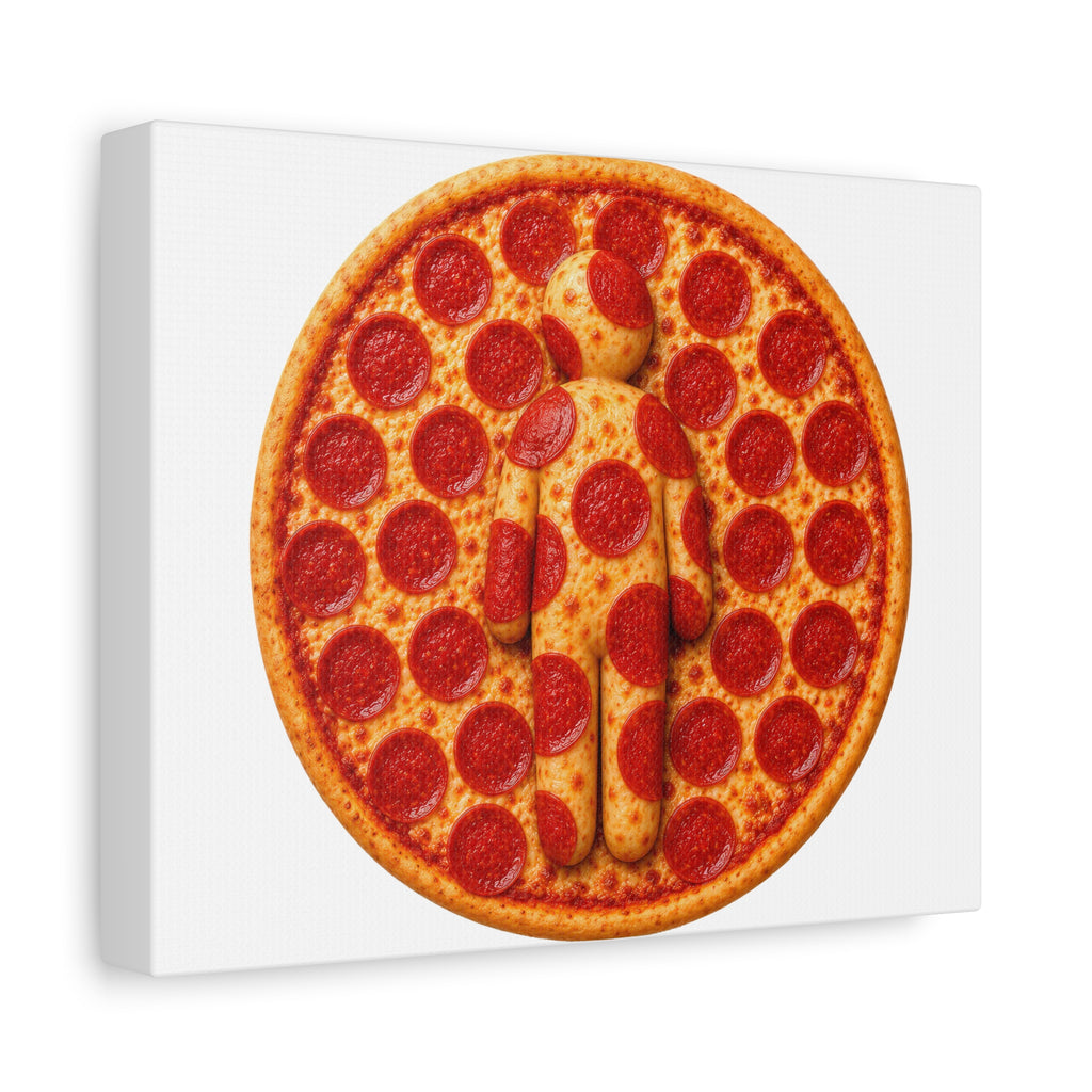 Pizza Human Silhouette Canvas