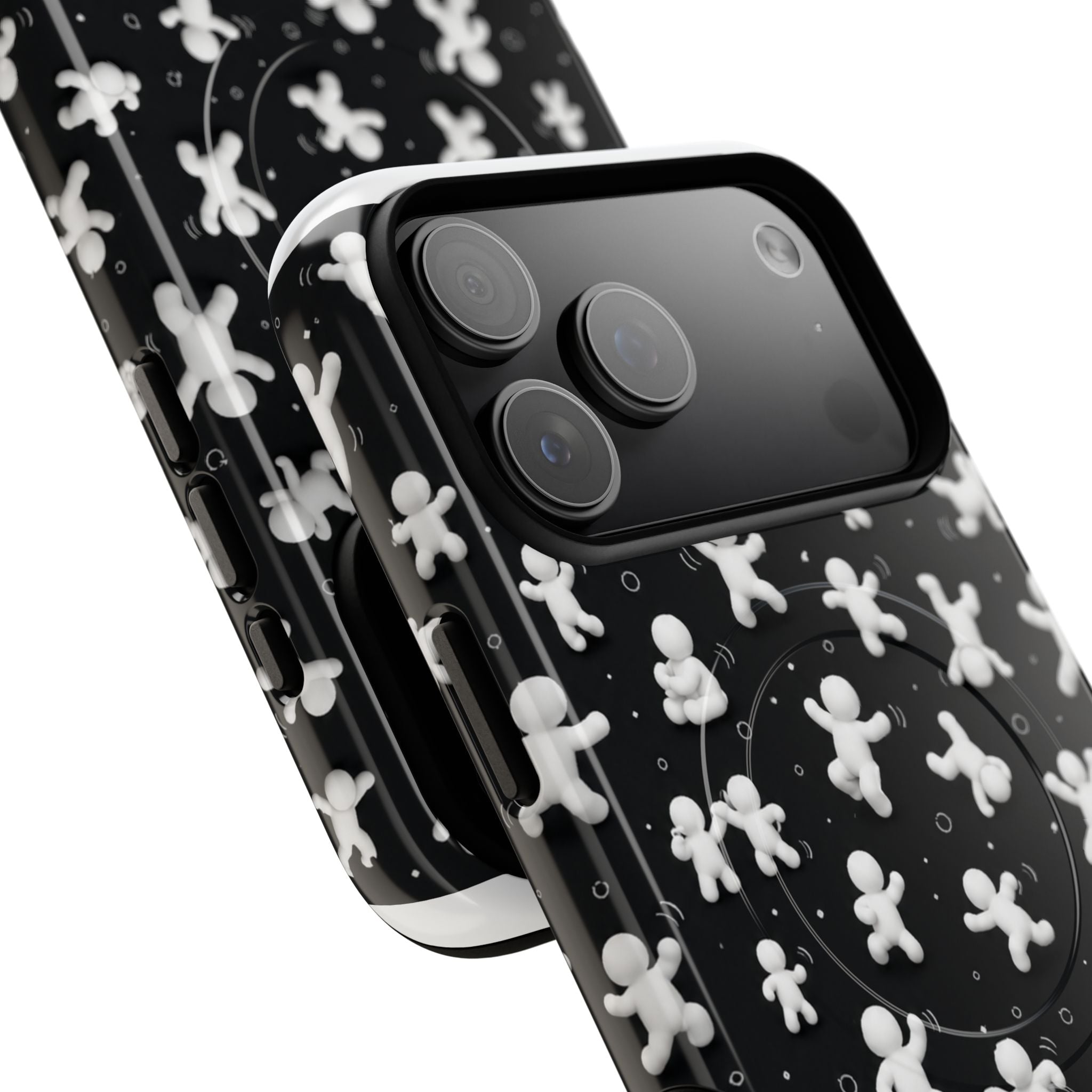 Magnetic Phone Case – Floating Gingerbread Figures on Black (Tough Magnetic)