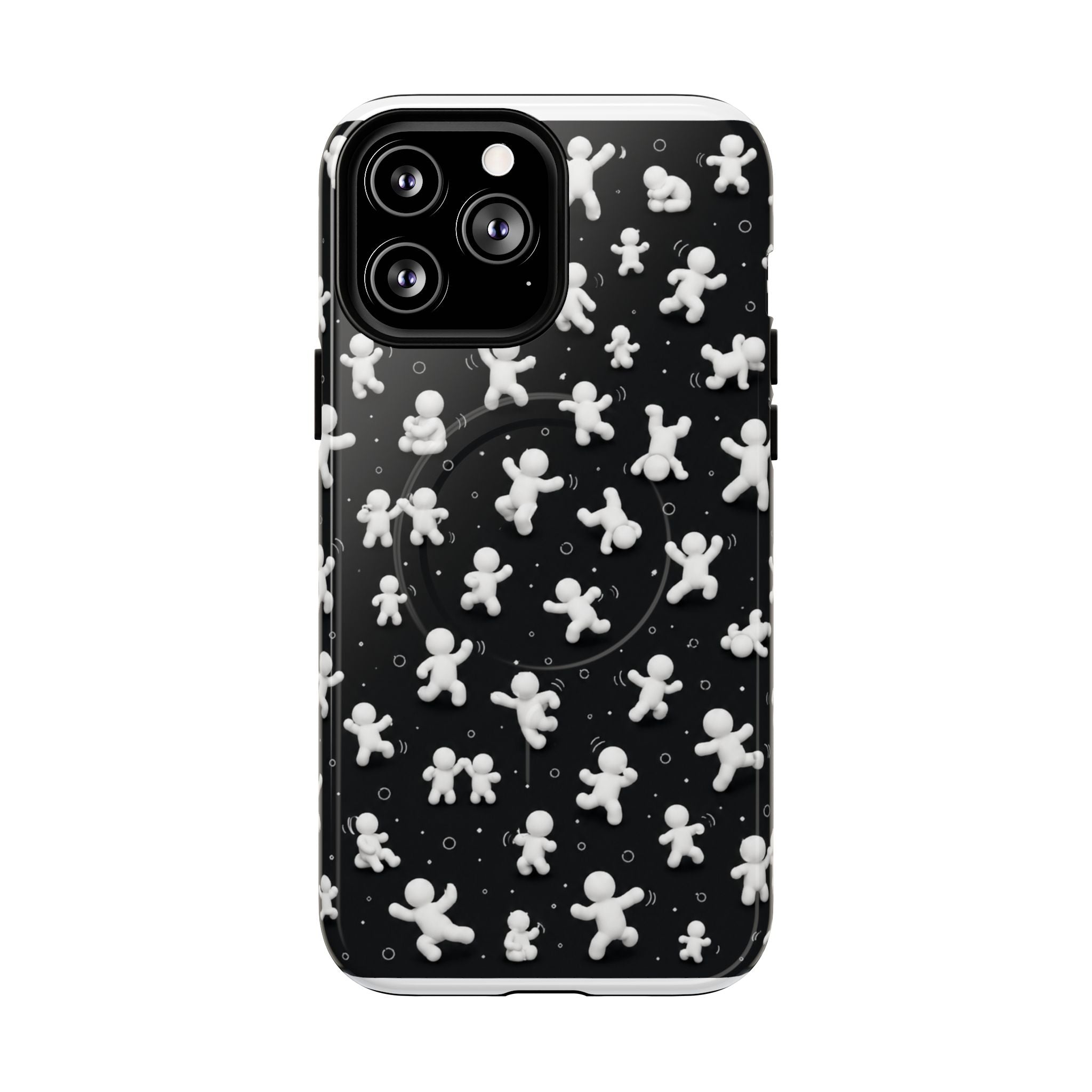 Magnetic Phone Case – Floating Gingerbread Figures on Black (Tough Magnetic)