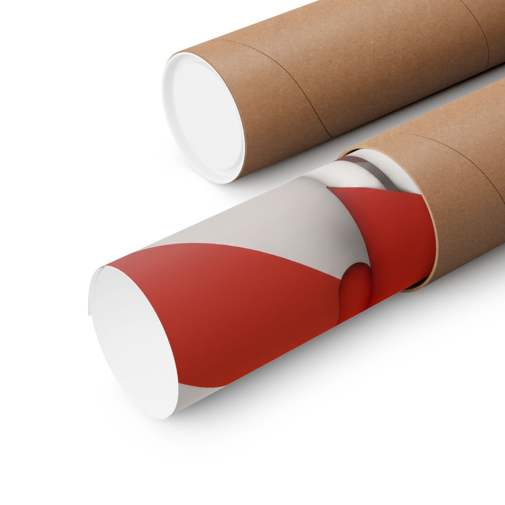 Minimalist Red Stripe Figure Matte Poster — Modern Abstract Wall Art