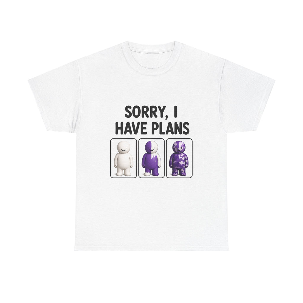 T‑Shirt — "Sorry, I Have Plans" Purple Doll Graphic Tee
