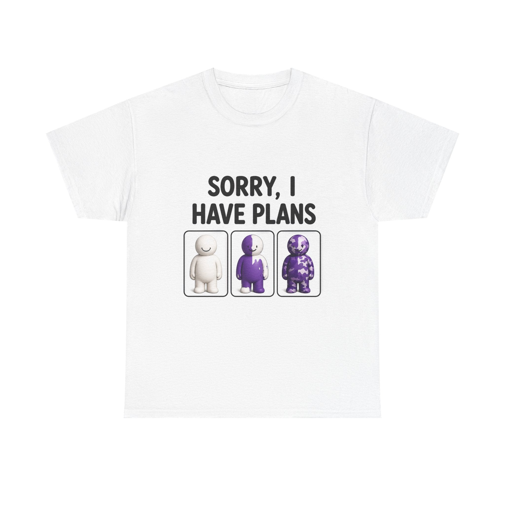 T‑Shirt — "Sorry, I Have Plans" Purple Doll Graphic Tee