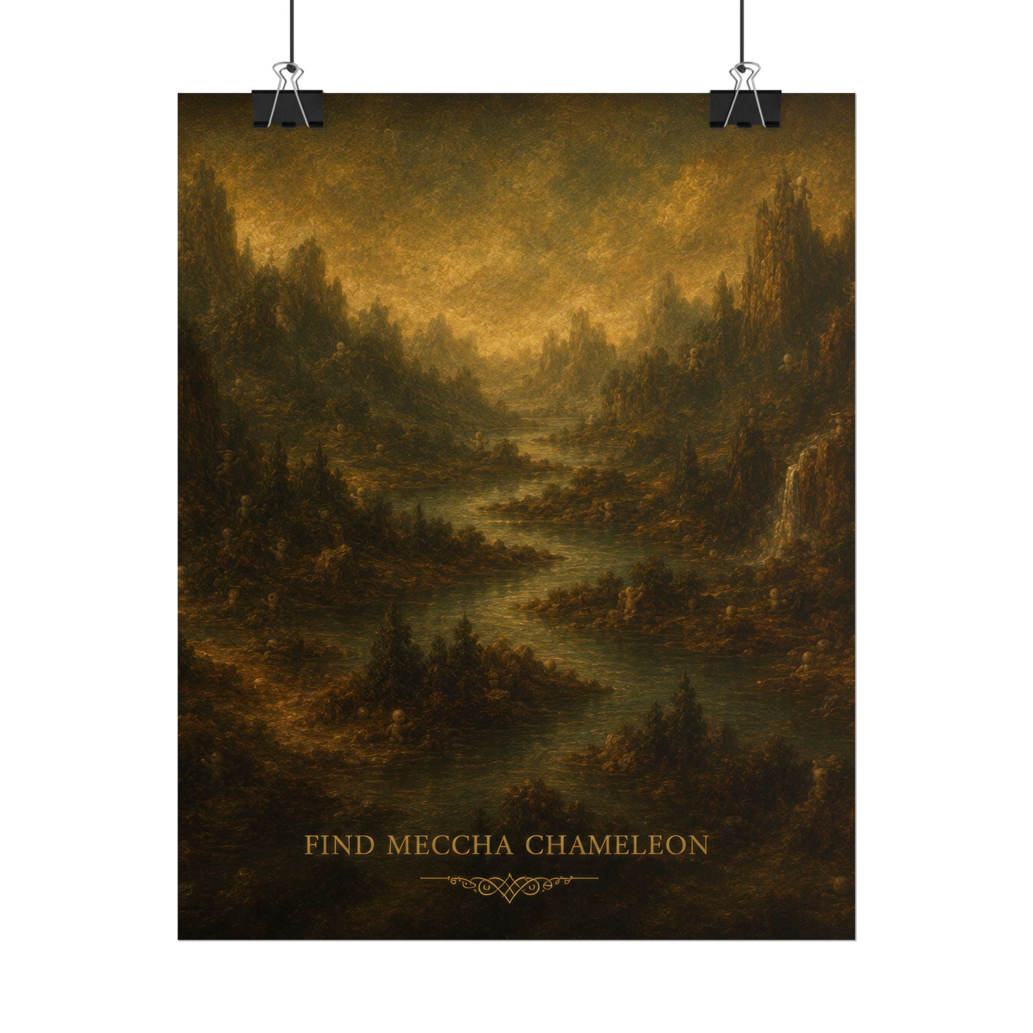 Rolled Poster - Vintage Forest Landscape "Find Meccha Chameleon" Art Print