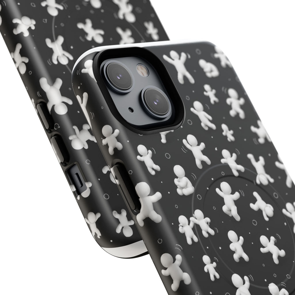 Magnetic Phone Case – Floating Gingerbread Figures on Black (Tough Magnetic)