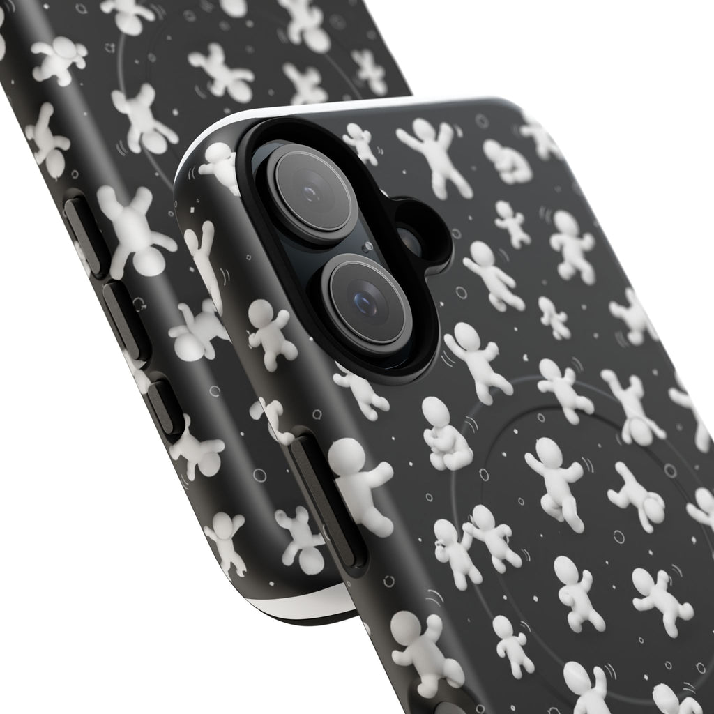 Magnetic Phone Case – Floating Gingerbread Figures on Black (Tough Magnetic)