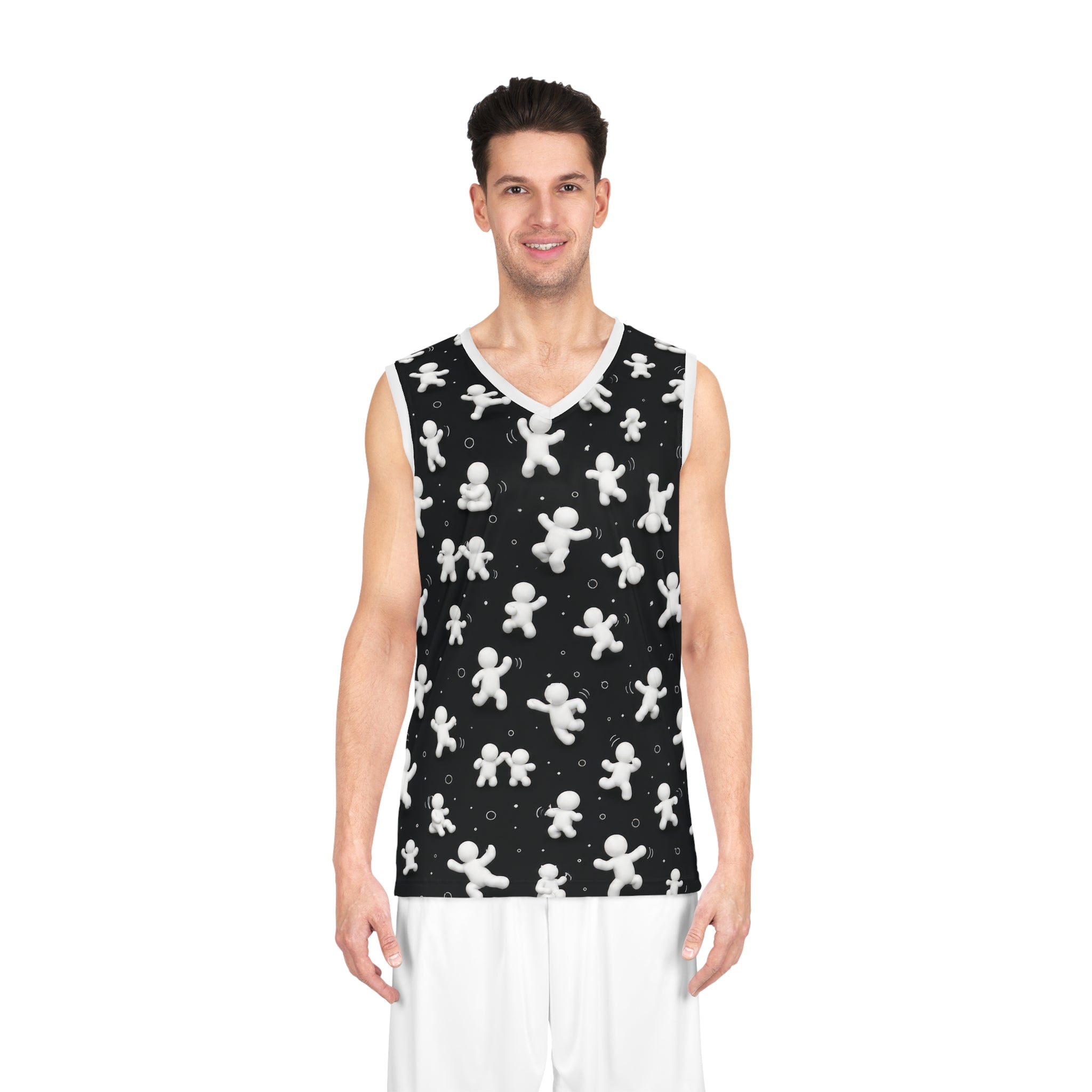 Black Gingerbread Figures All-Over Print Basketball Jersey