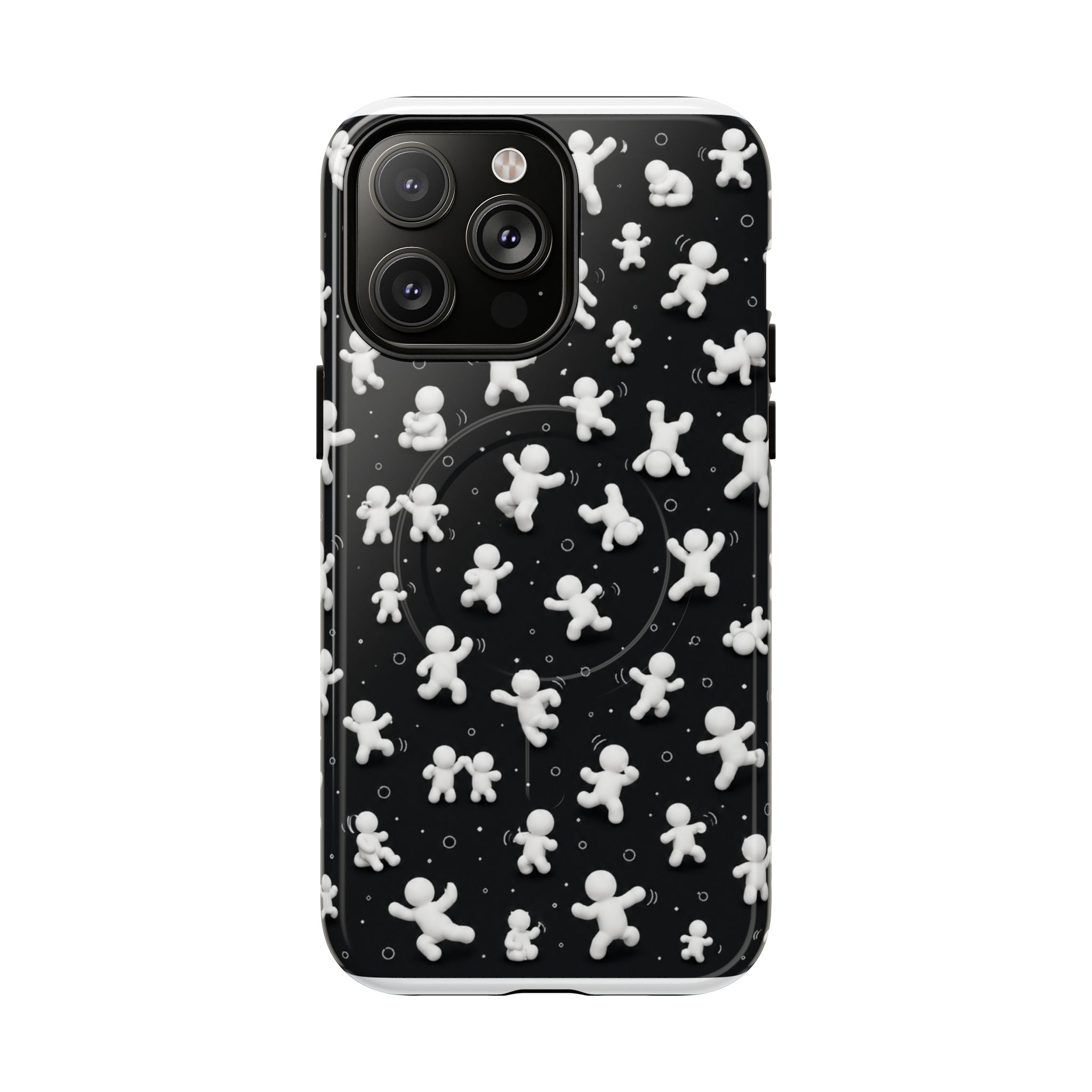 Magnetic Phone Case – Floating Gingerbread Figures on Black (Tough Magnetic)