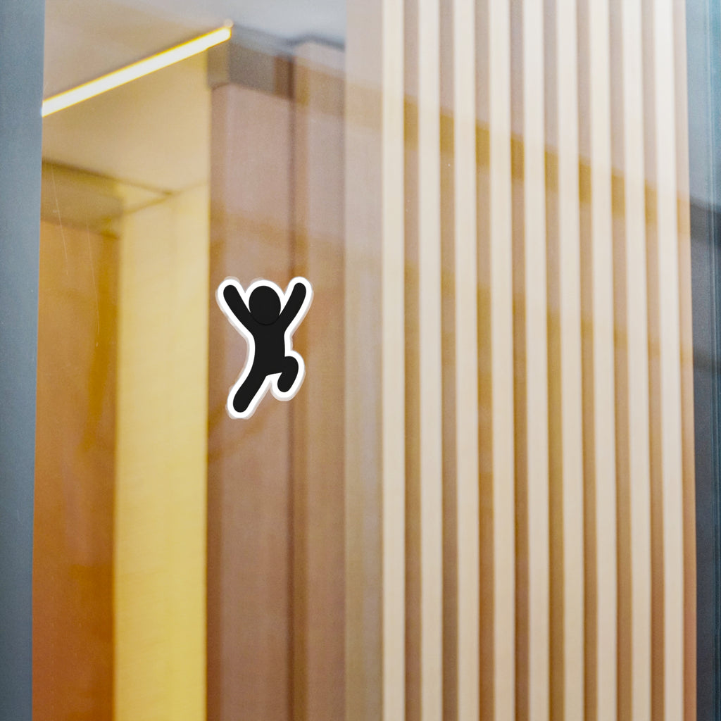 Jumping Stick Figure Vinyl Sticker — Kiss-Cut Decal for Laptops, Water Bottles & Windows