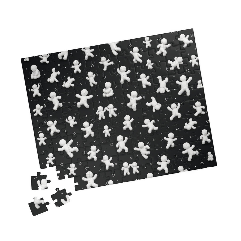 Monochrome Dancing Gingerbread Puzzle — Black & White Figurine Jigsaw (110–1014 pcs)