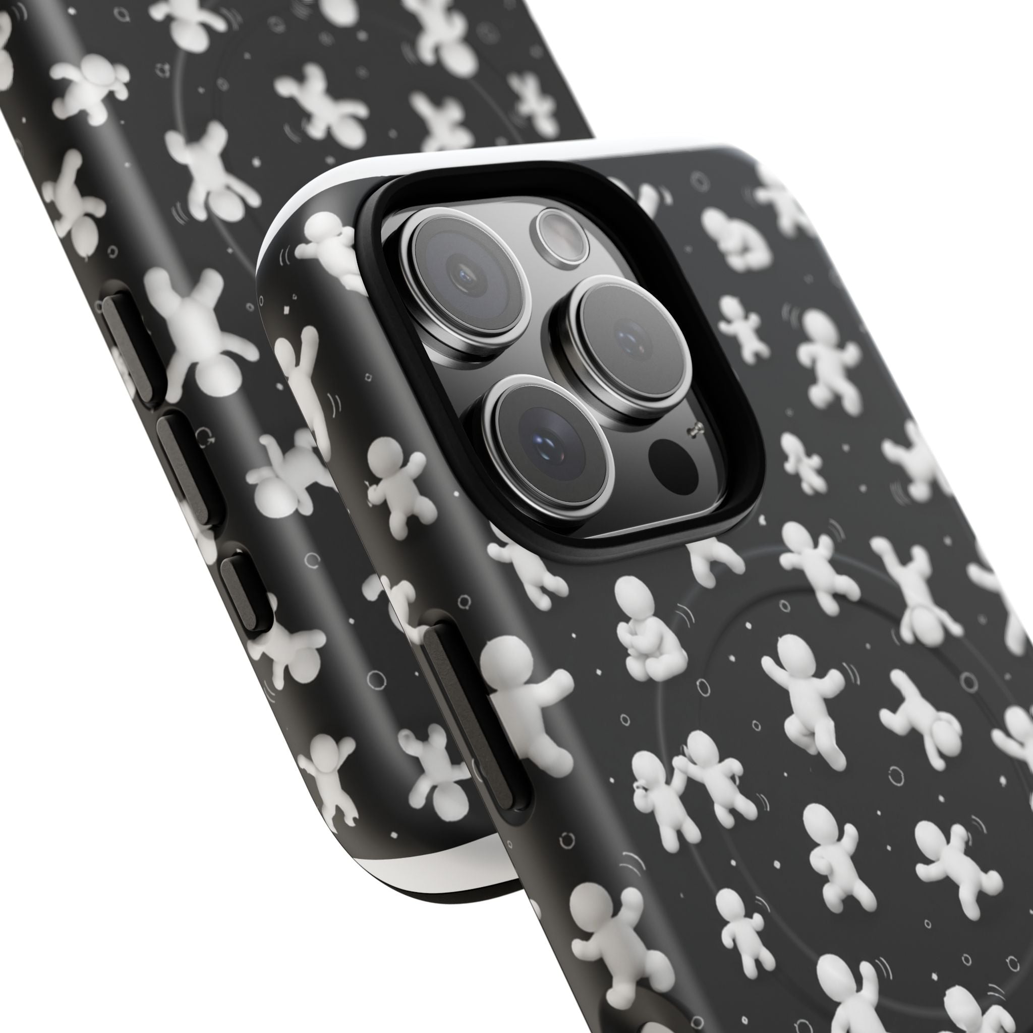 Magnetic Phone Case – Floating Gingerbread Figures on Black (Tough Magnetic)