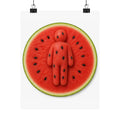 Watermelon Man Poster — Surreal Fruit Art Matte Vertical Print