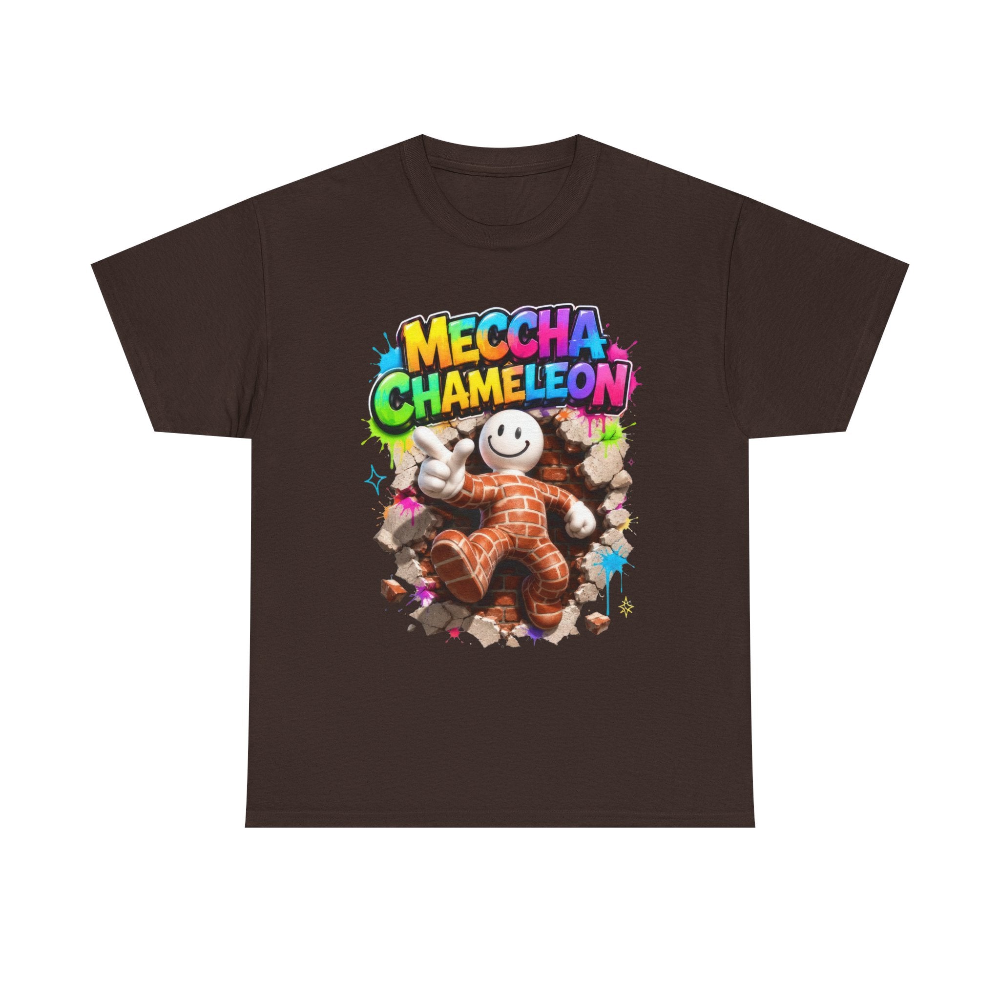 Mecha Chameleon Graphic Tee — Colorful Gamer Cartoon T-Shirt