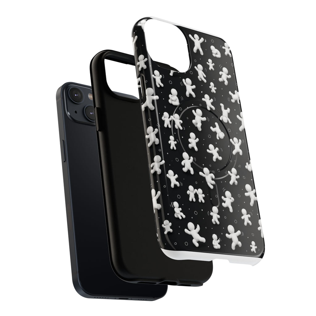 Magnetic Phone Case – Floating Gingerbread Figures on Black (Tough Magnetic)