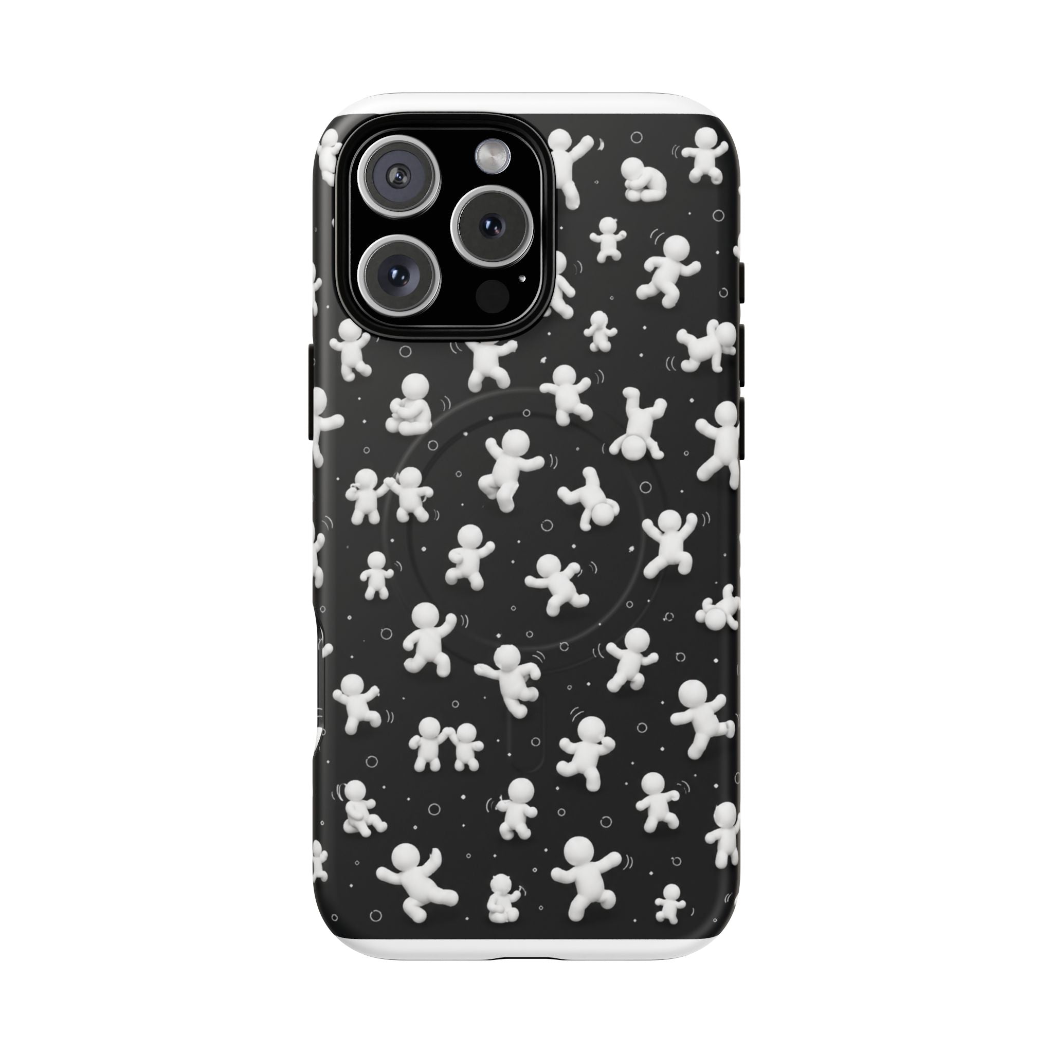 Magnetic Phone Case – Floating Gingerbread Figures on Black (Tough Magnetic)