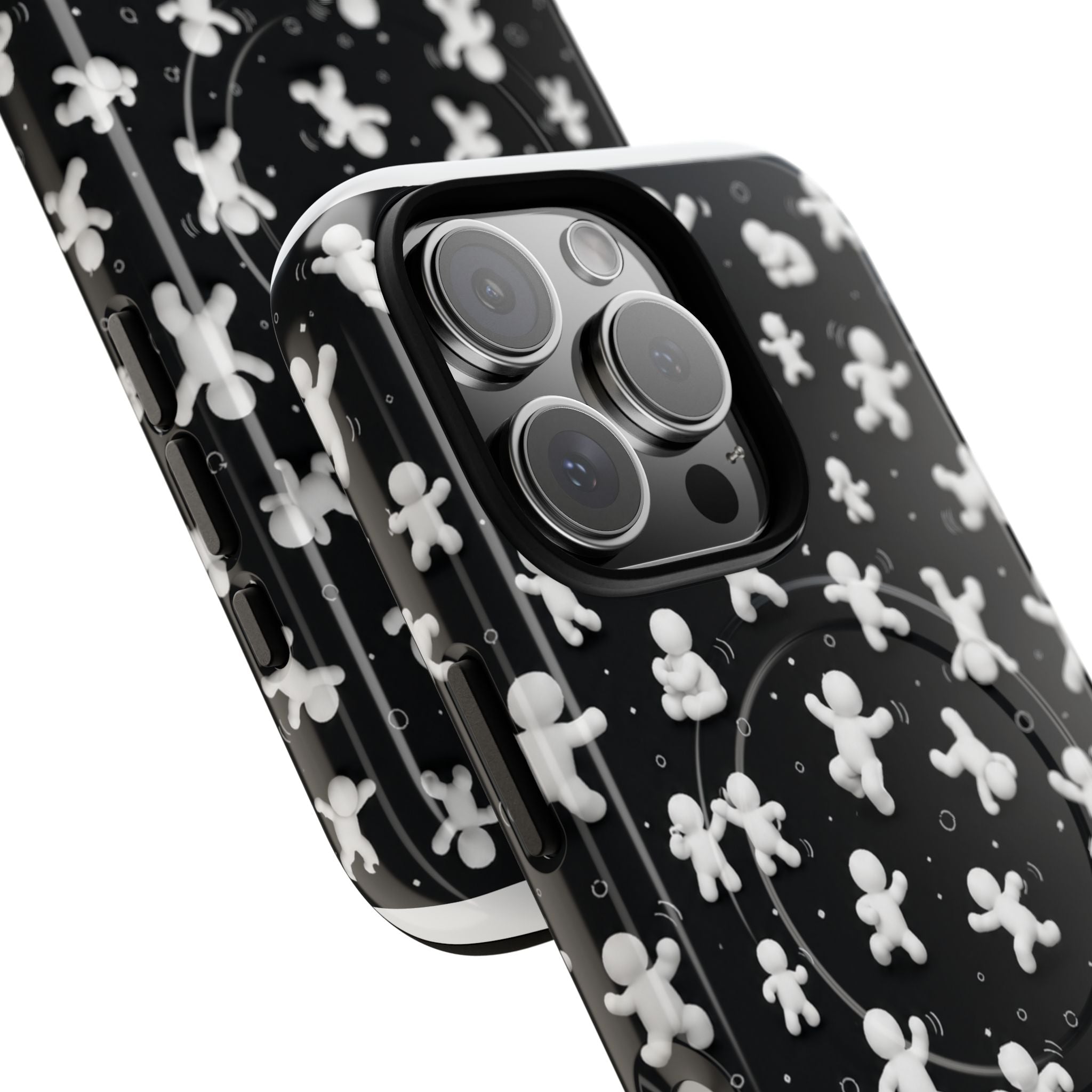Magnetic Phone Case – Floating Gingerbread Figures on Black (Tough Magnetic)