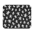 Floating Figures Black Mouse Pad — Fun Minimalist Office Desk Mat