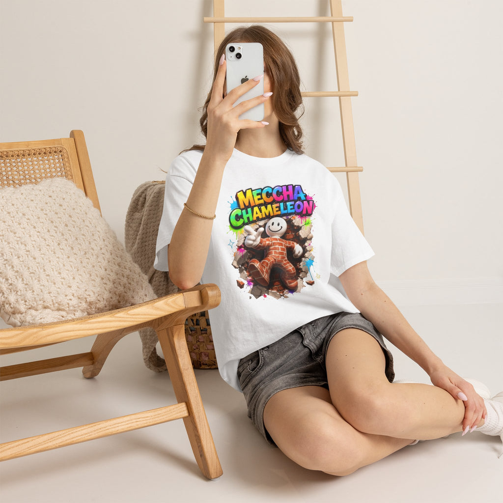 Mecha Chameleon Graphic Tee — Colorful Gamer Cartoon T-Shirt