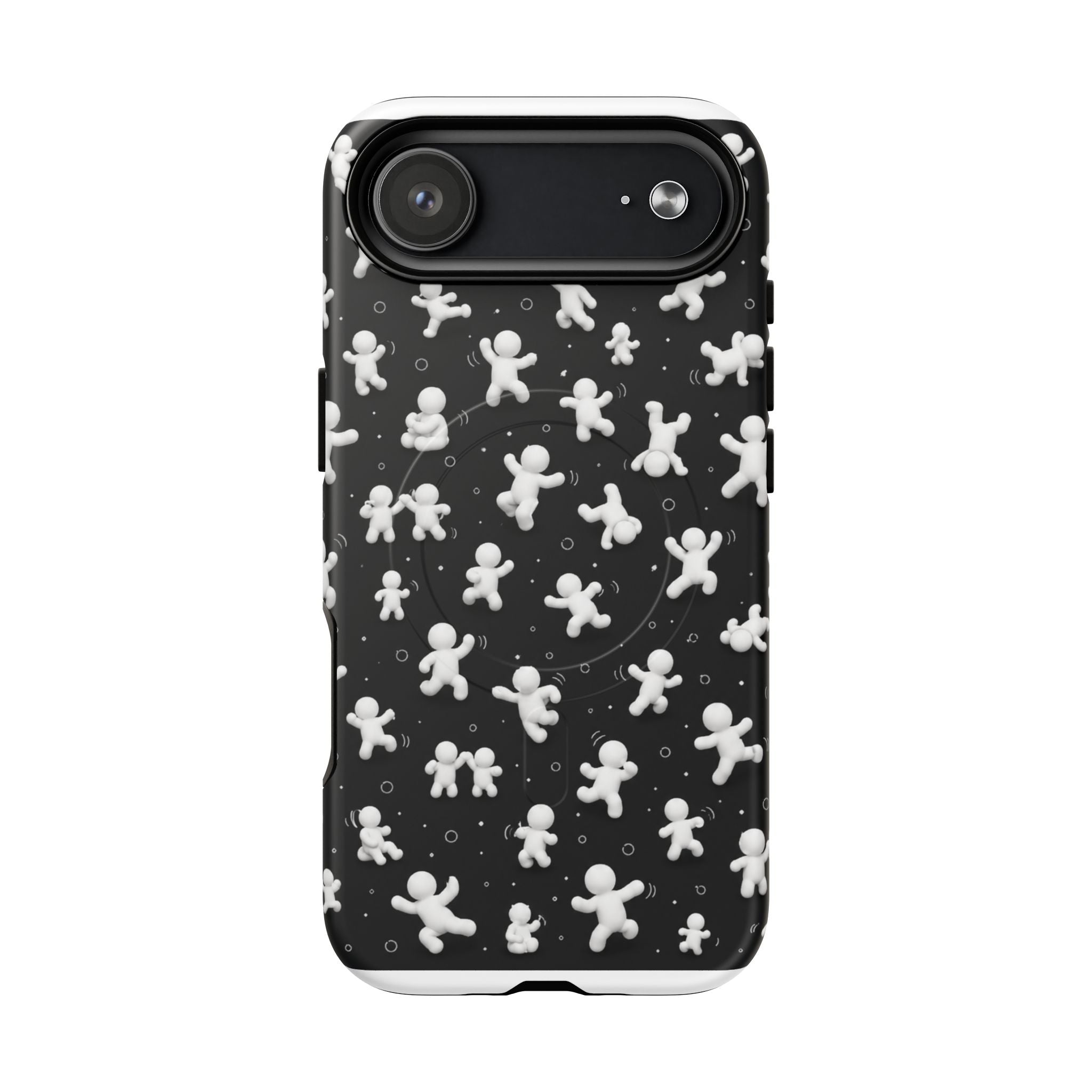 Magnetic Phone Case – Floating Gingerbread Figures on Black (Tough Magnetic)