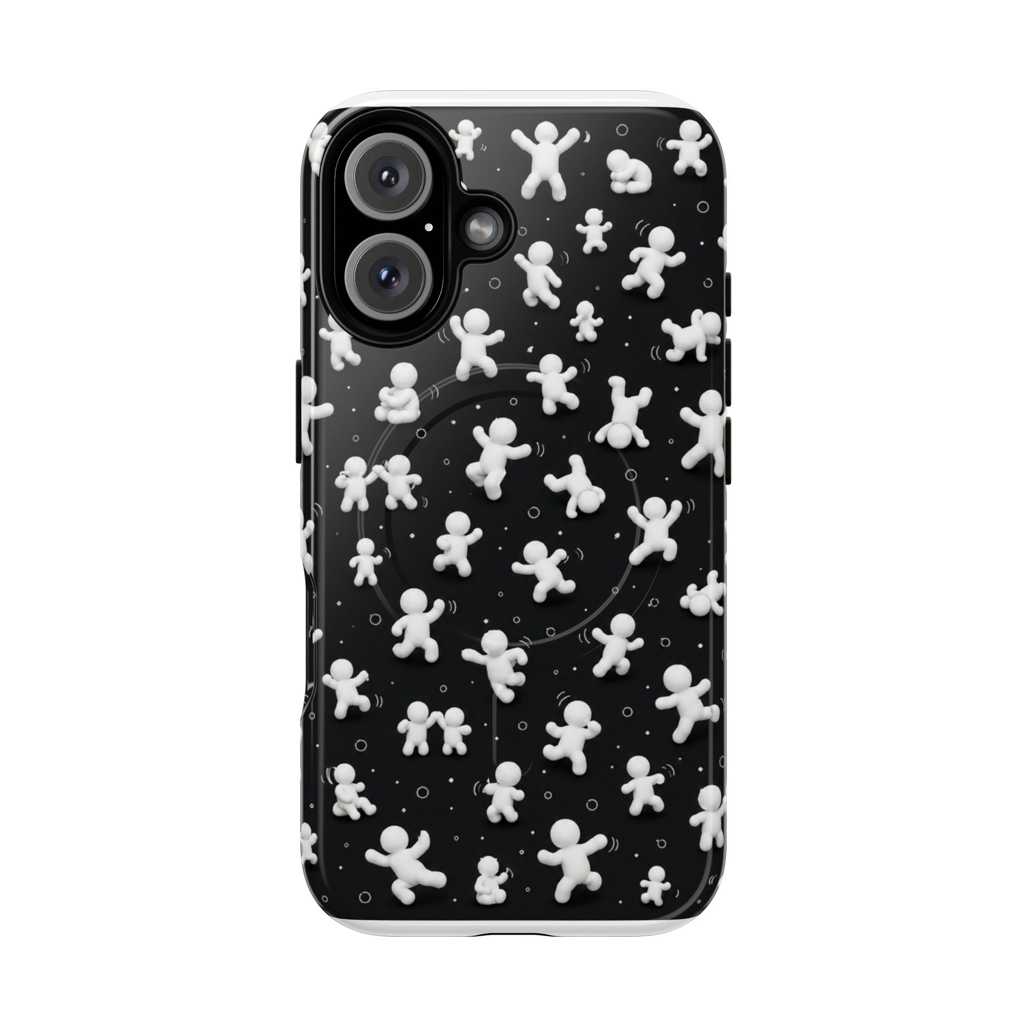 Magnetic Phone Case – Floating Gingerbread Figures on Black (Tough Magnetic)