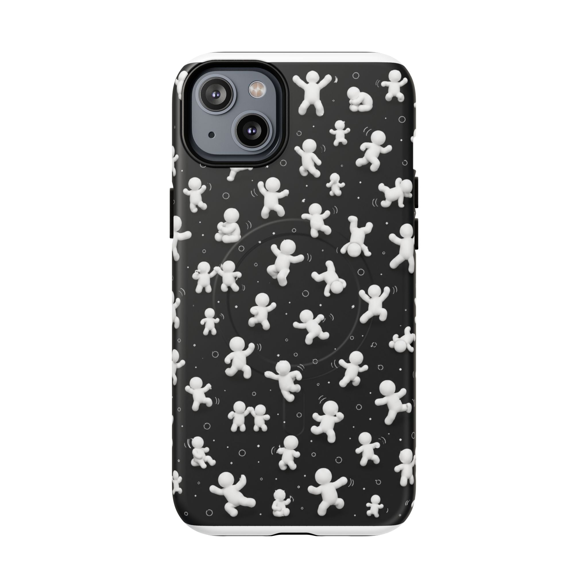 Magnetic Phone Case – Floating Gingerbread Figures on Black (Tough Magnetic)