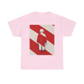 Graphic Tee — Red Striped Figure Design