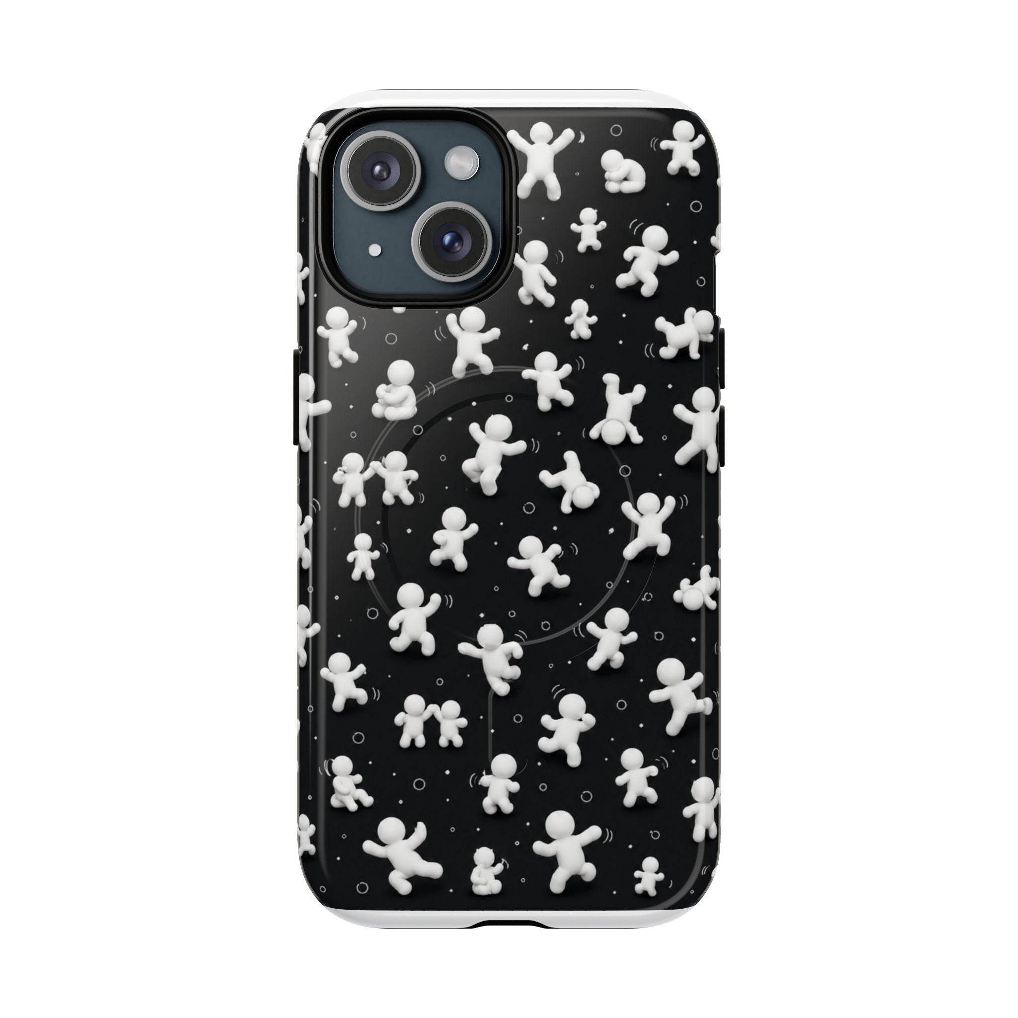 Magnetic Phone Case – Floating Gingerbread Figures on Black (Tough Magnetic)
