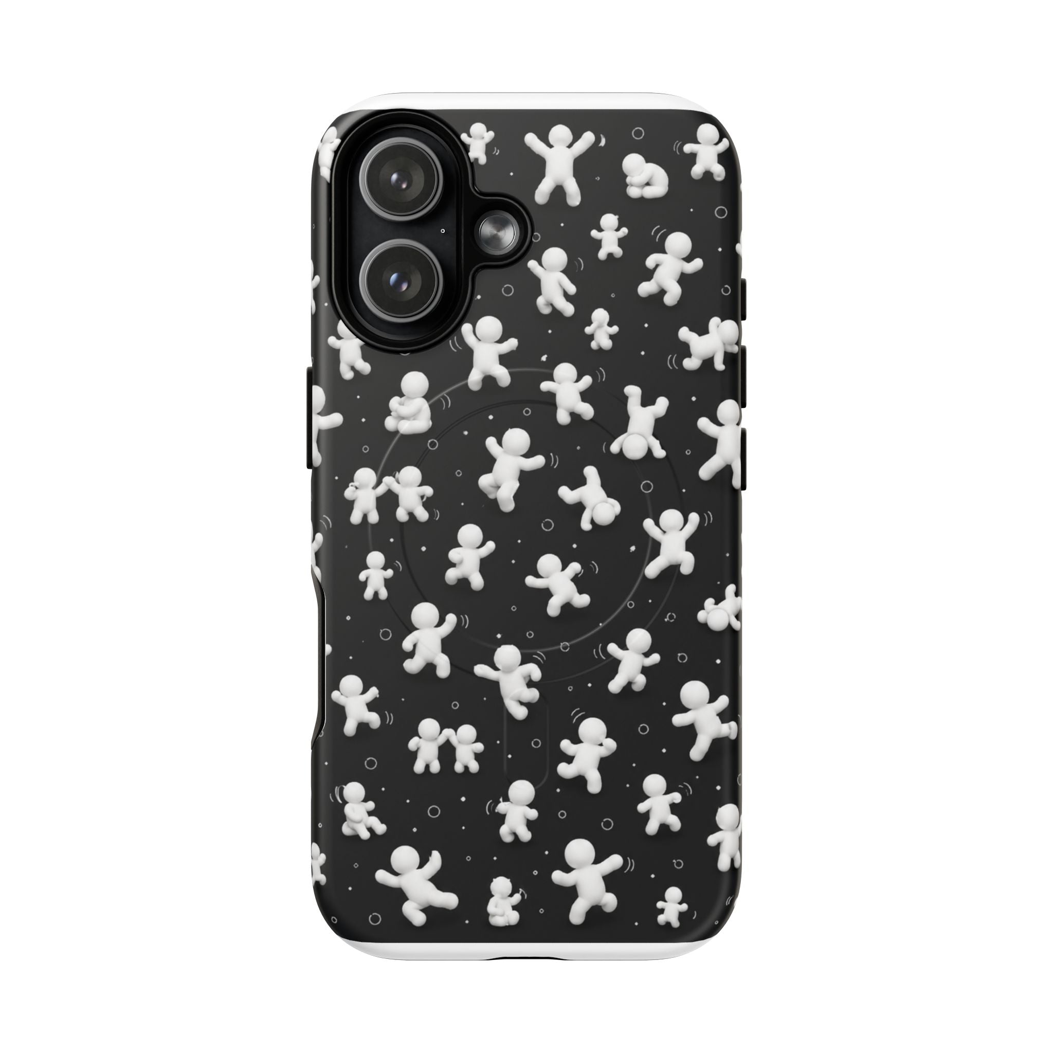 Magnetic Phone Case – Floating Gingerbread Figures on Black (Tough Magnetic)