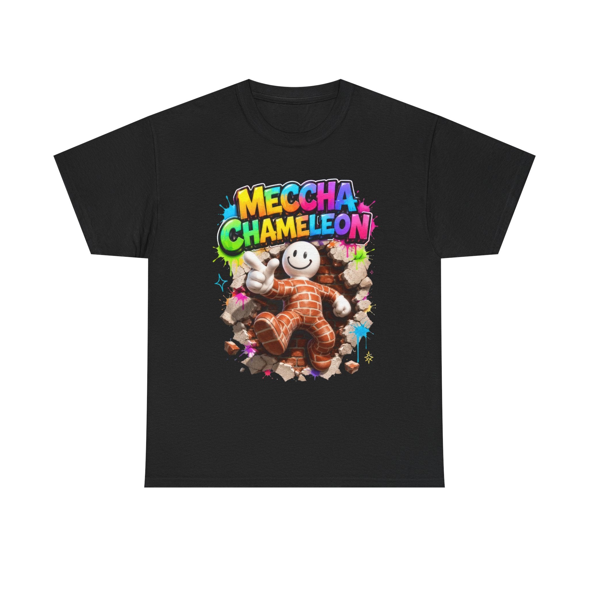 Mecha Chameleon Graphic Tee — Colorful Gamer Cartoon T-Shirt