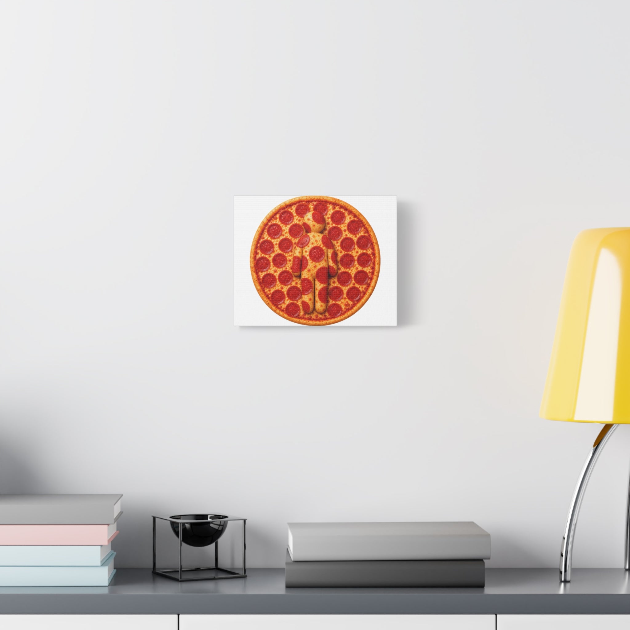 Pizza Human Silhouette Canvas