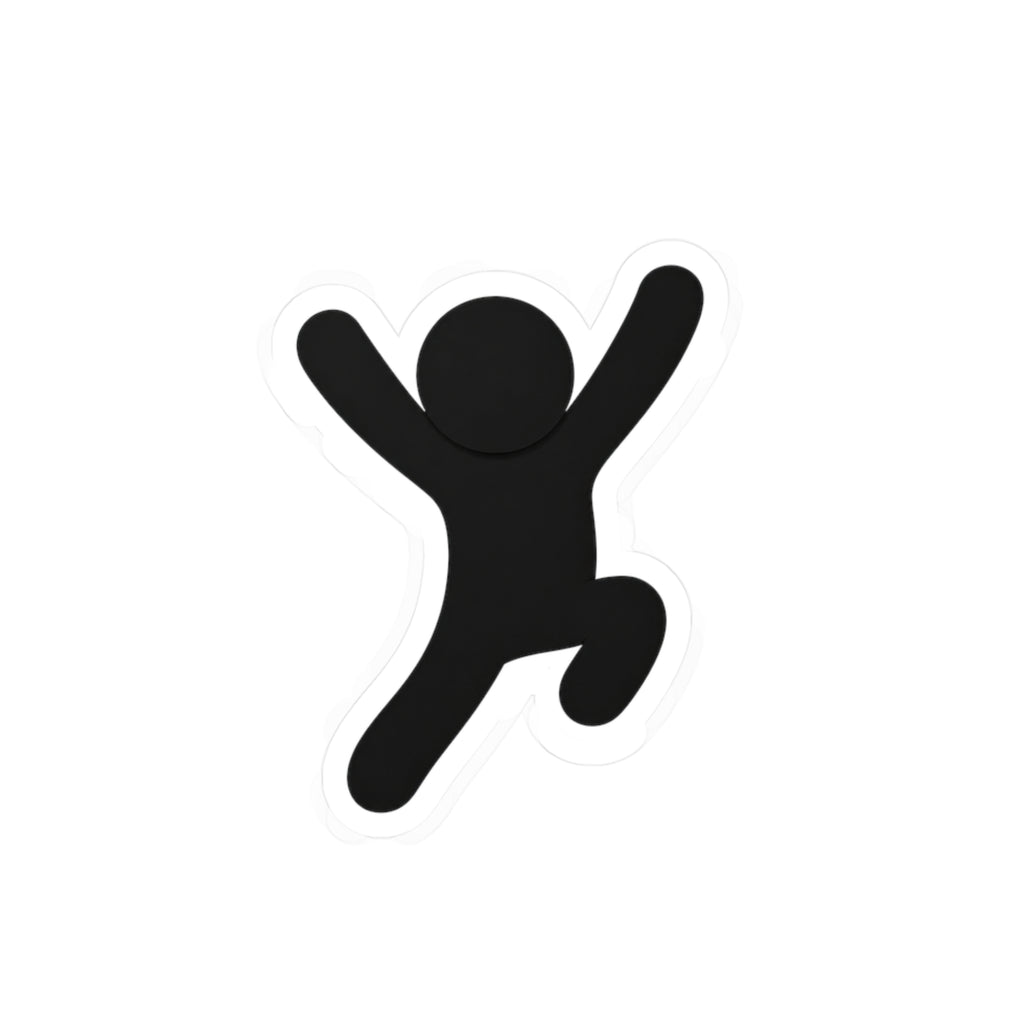 Jumping Stick Figure Vinyl Sticker — Kiss-Cut Decal for Laptops, Water Bottles & Windows
