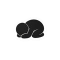 Kneeling Figure Vinyl Sticker — Minimal Black Mascot Kiss-Cut Decal