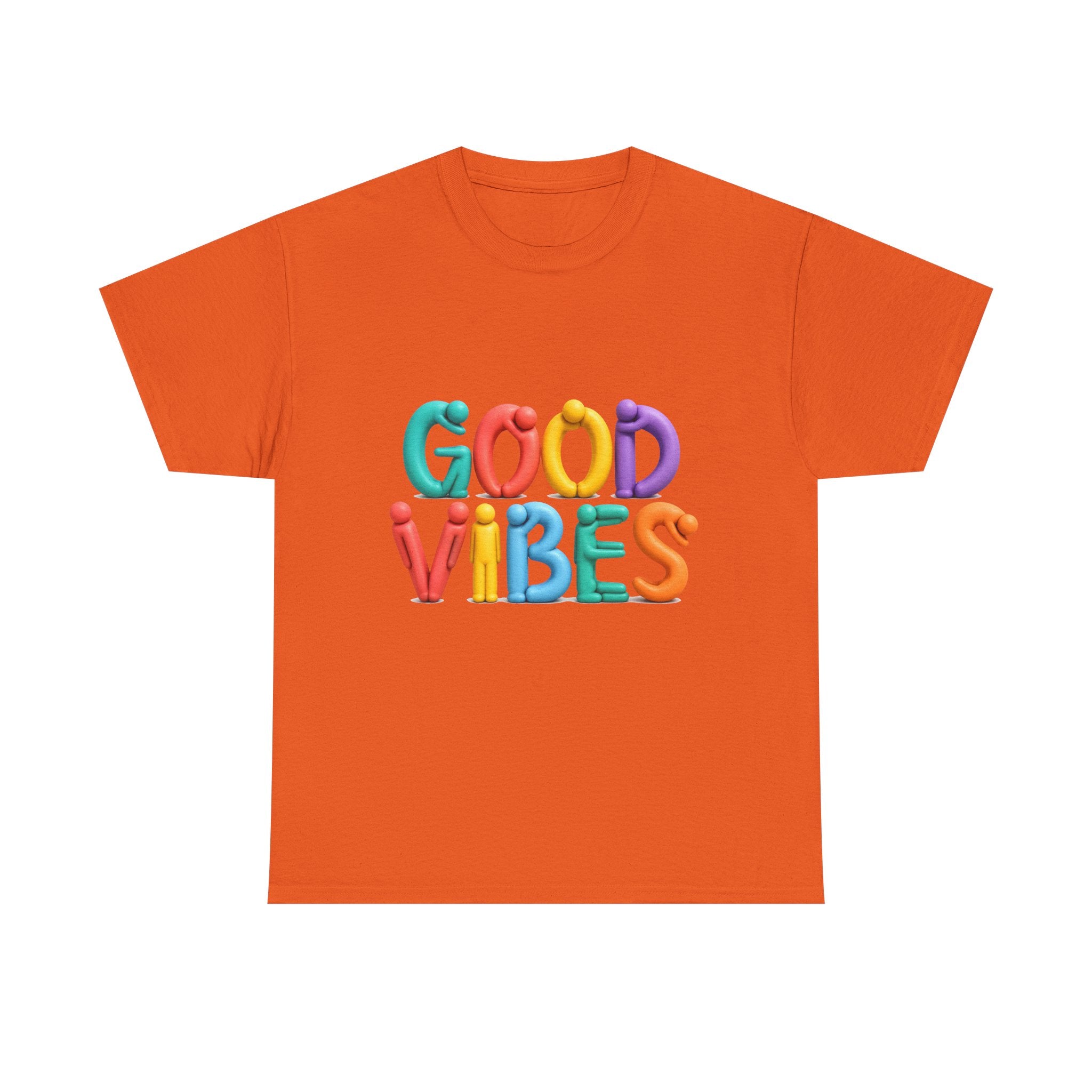 Good Vibes T-Shirt — Colorful Balloon Letter Graphic Tee