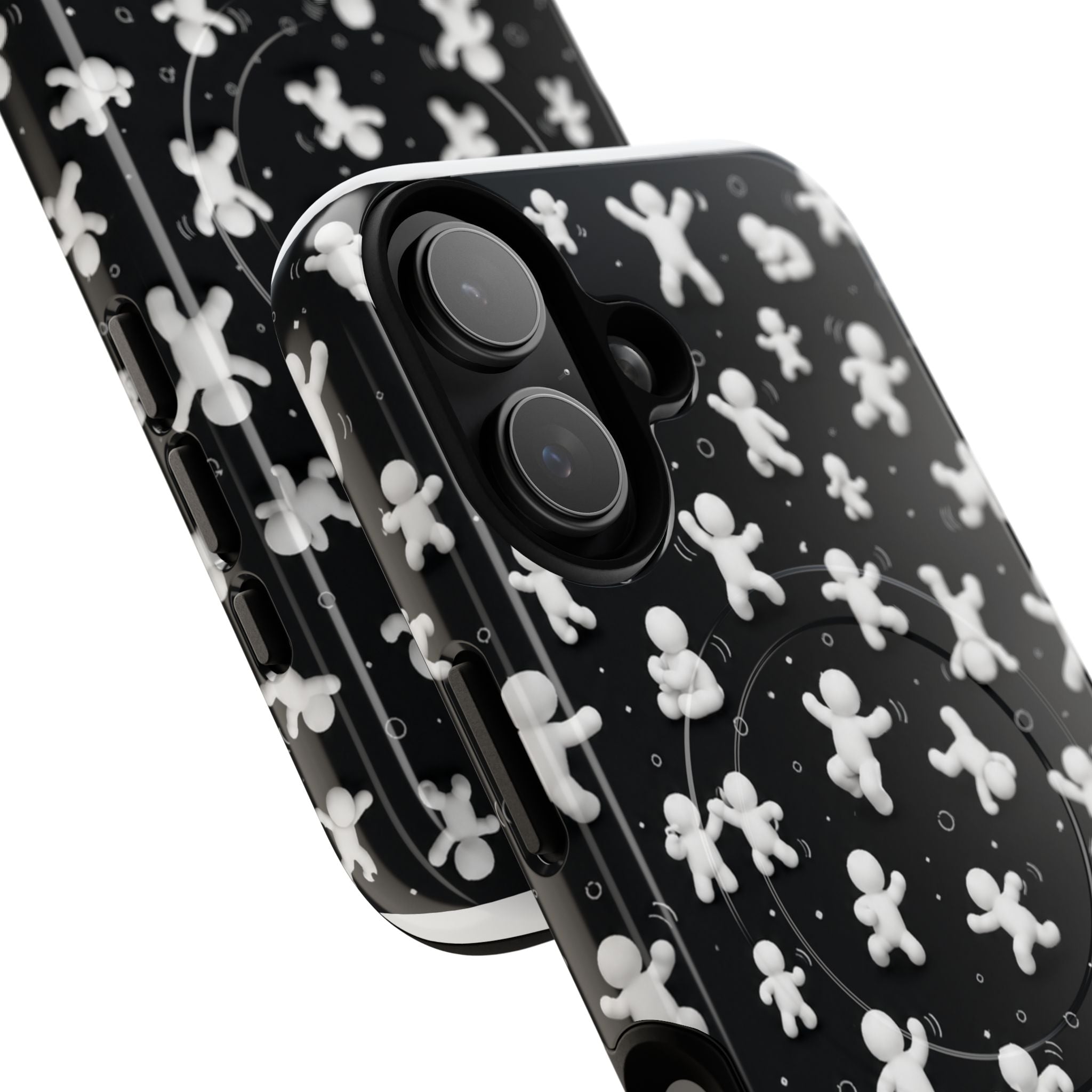 Magnetic Phone Case – Floating Gingerbread Figures on Black (Tough Magnetic)