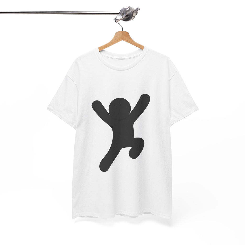 Jumping Stick Figure Graphic Tee — Minimalist Fun Unisex T-Shirt