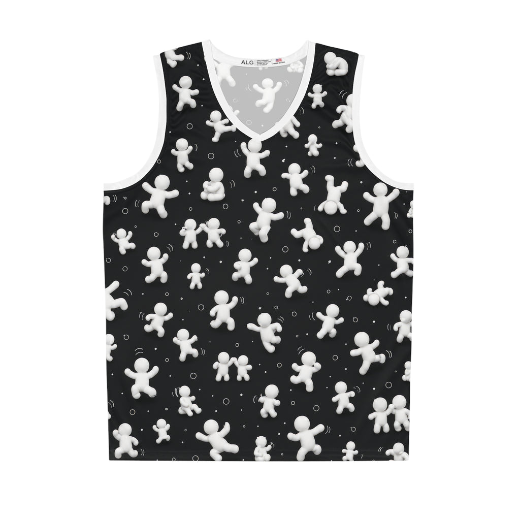 Black Gingerbread Figures All-Over Print Basketball Jersey