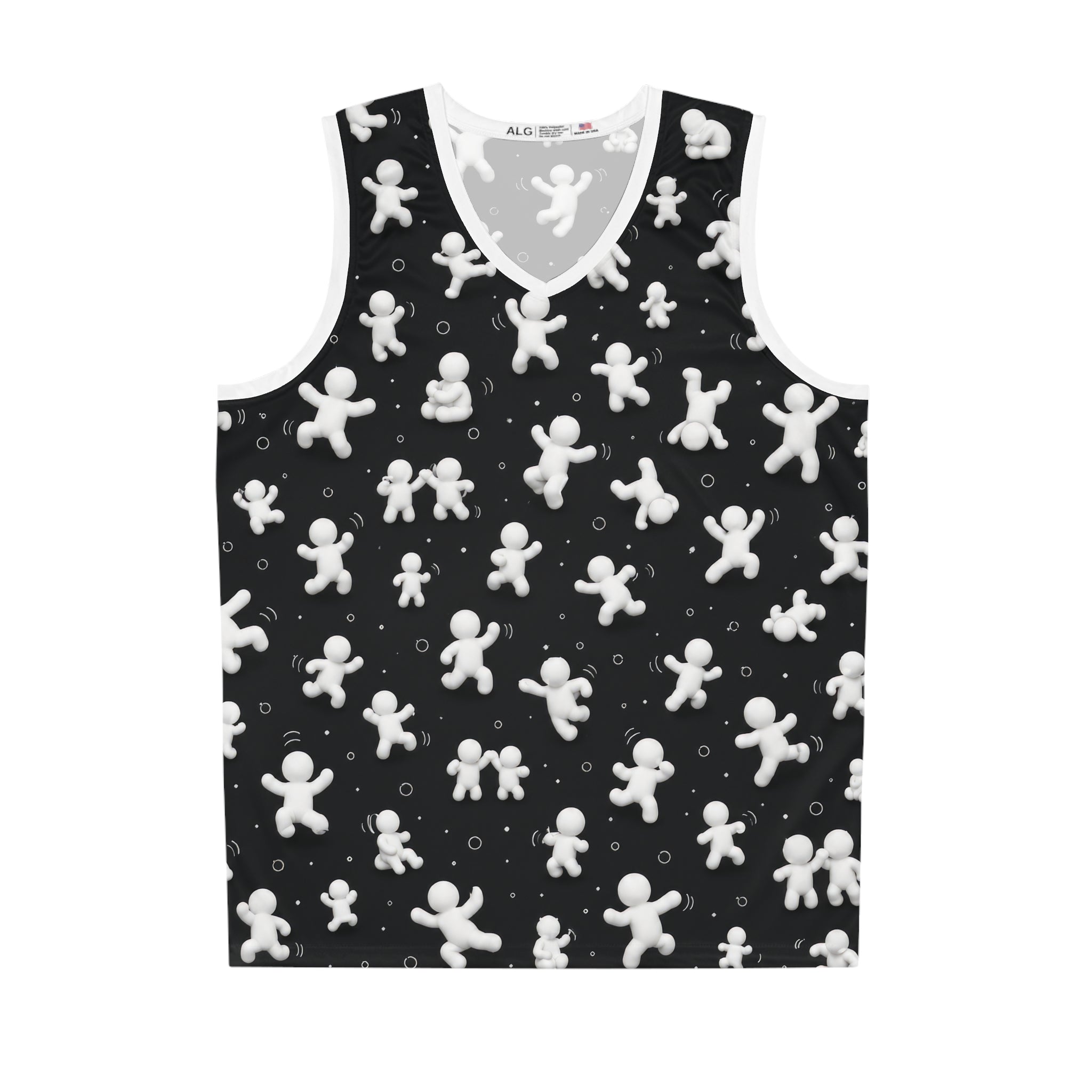 Black Gingerbread Figures All-Over Print Basketball Jersey