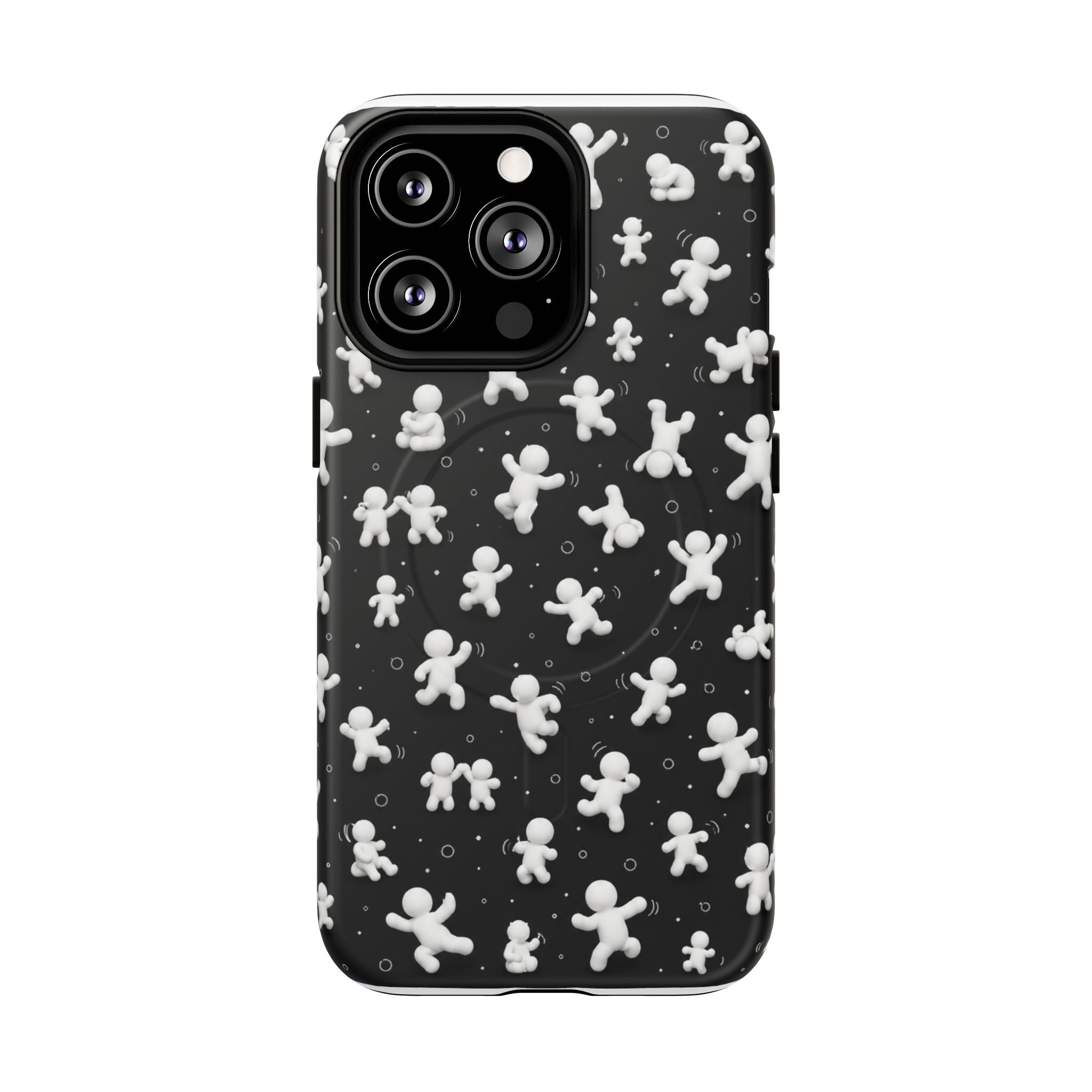 Magnetic Phone Case – Floating Gingerbread Figures on Black (Tough Magnetic)