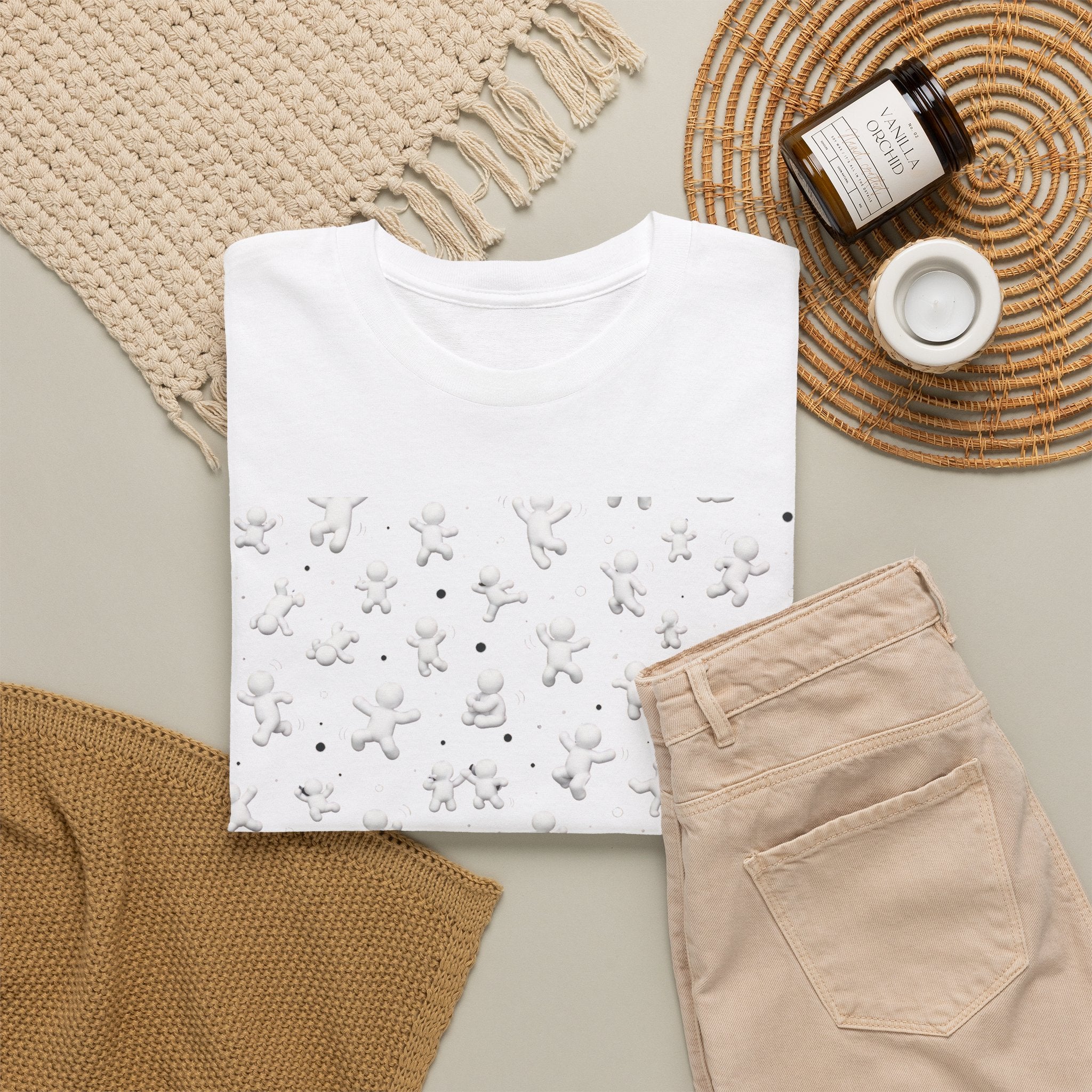 Gingerbread Pattern T-Shirt — Holiday Cookie Print Tee