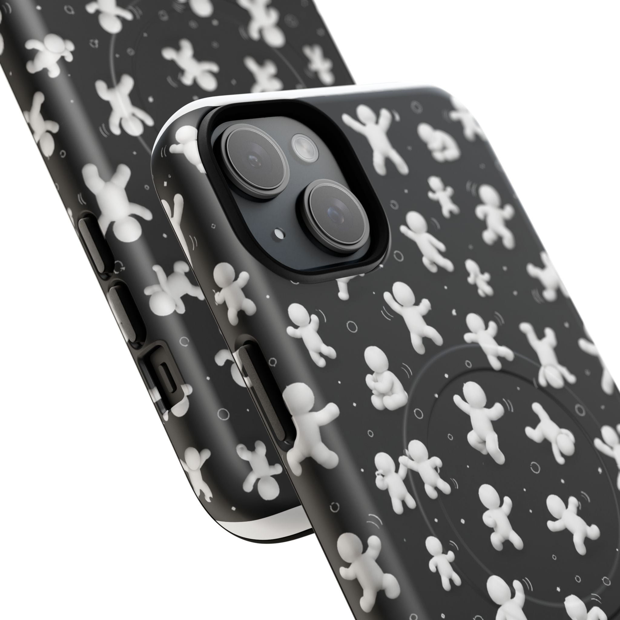 Magnetic Phone Case – Floating Gingerbread Figures on Black (Tough Magnetic)