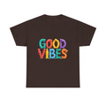 Good Vibes T-Shirt — Colorful Balloon Letter Graphic Tee