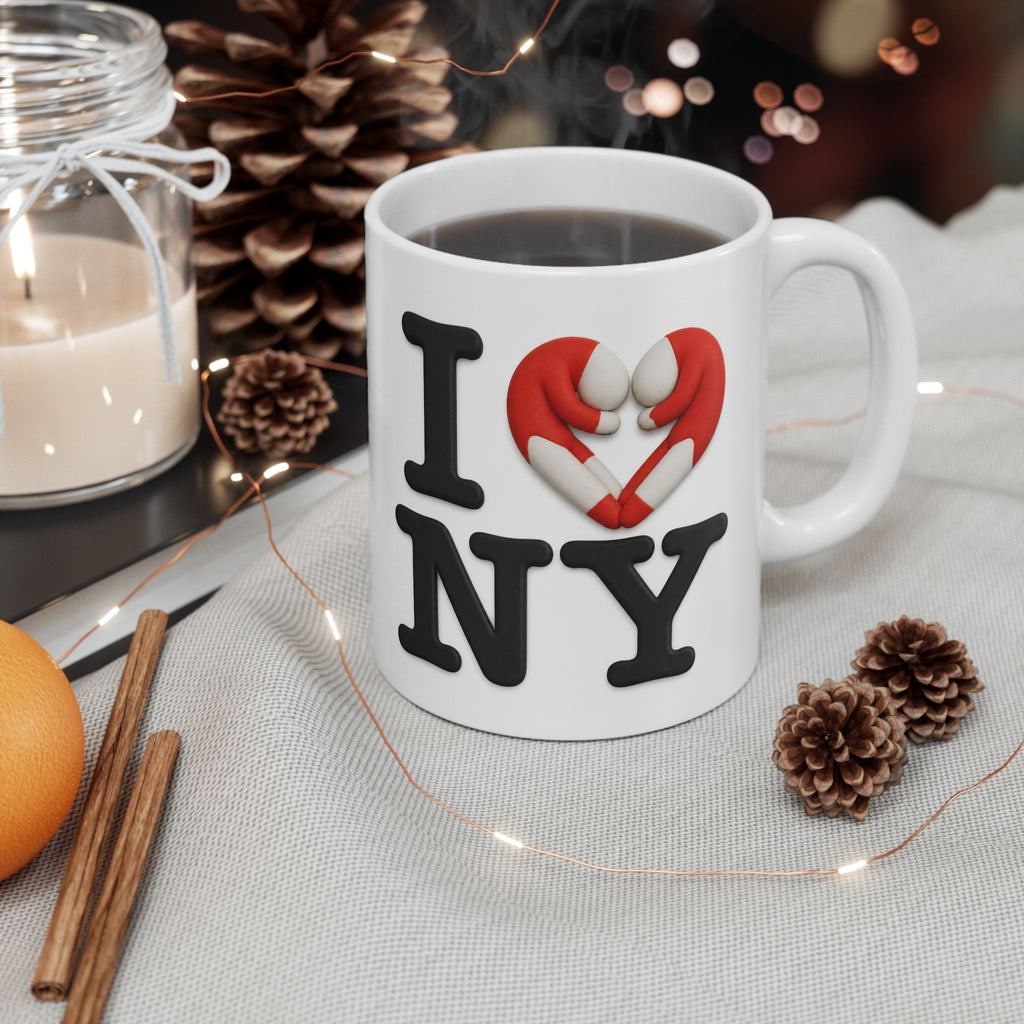 I  NY Ceramic Mug — New York Heart Landmark Coffee Cup (11oz & 15oz)