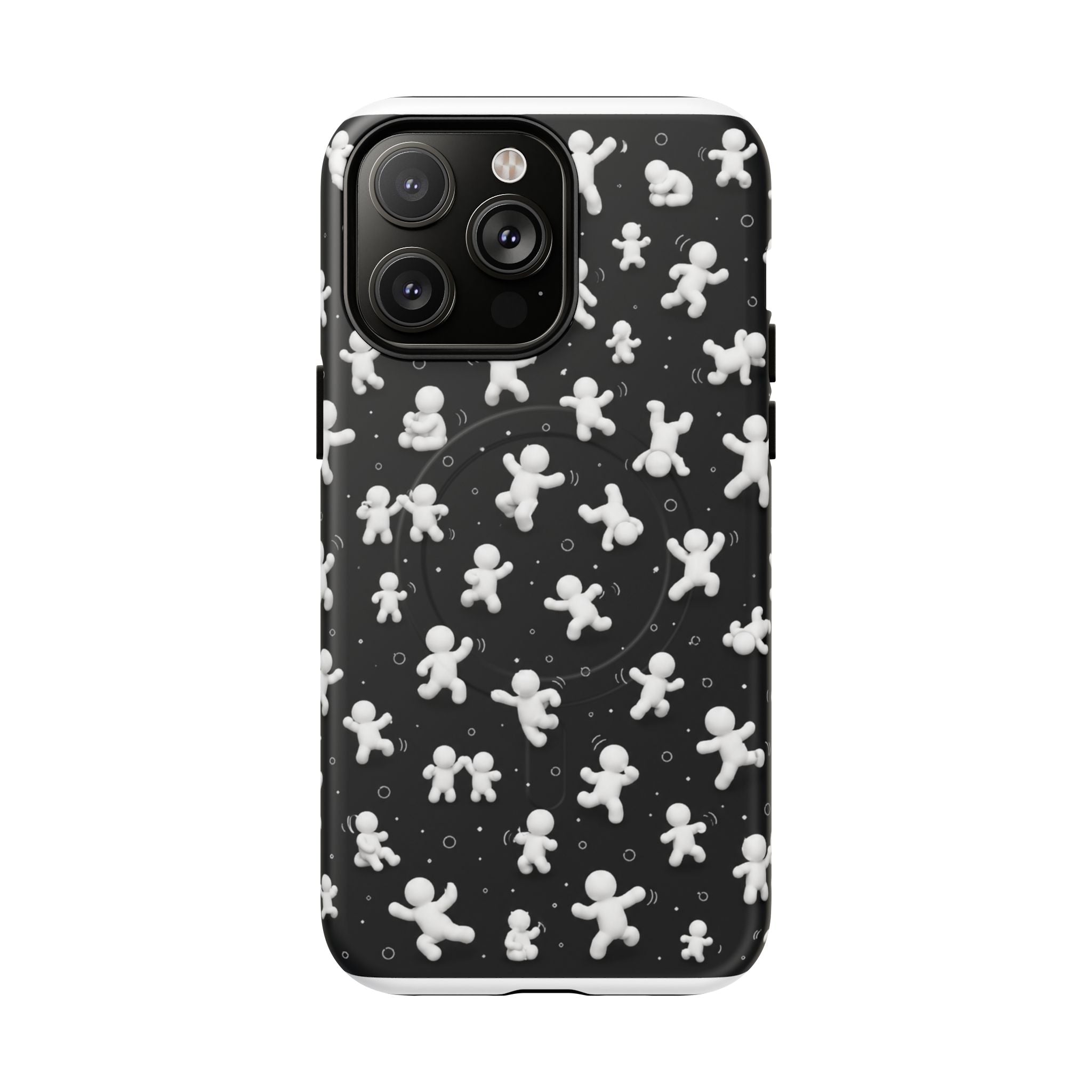 Magnetic Phone Case – Floating Gingerbread Figures on Black (Tough Magnetic)