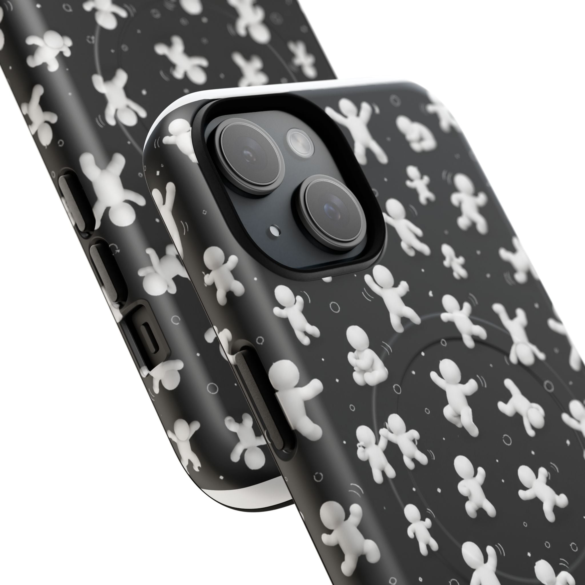 Magnetic Phone Case – Floating Gingerbread Figures on Black (Tough Magnetic)