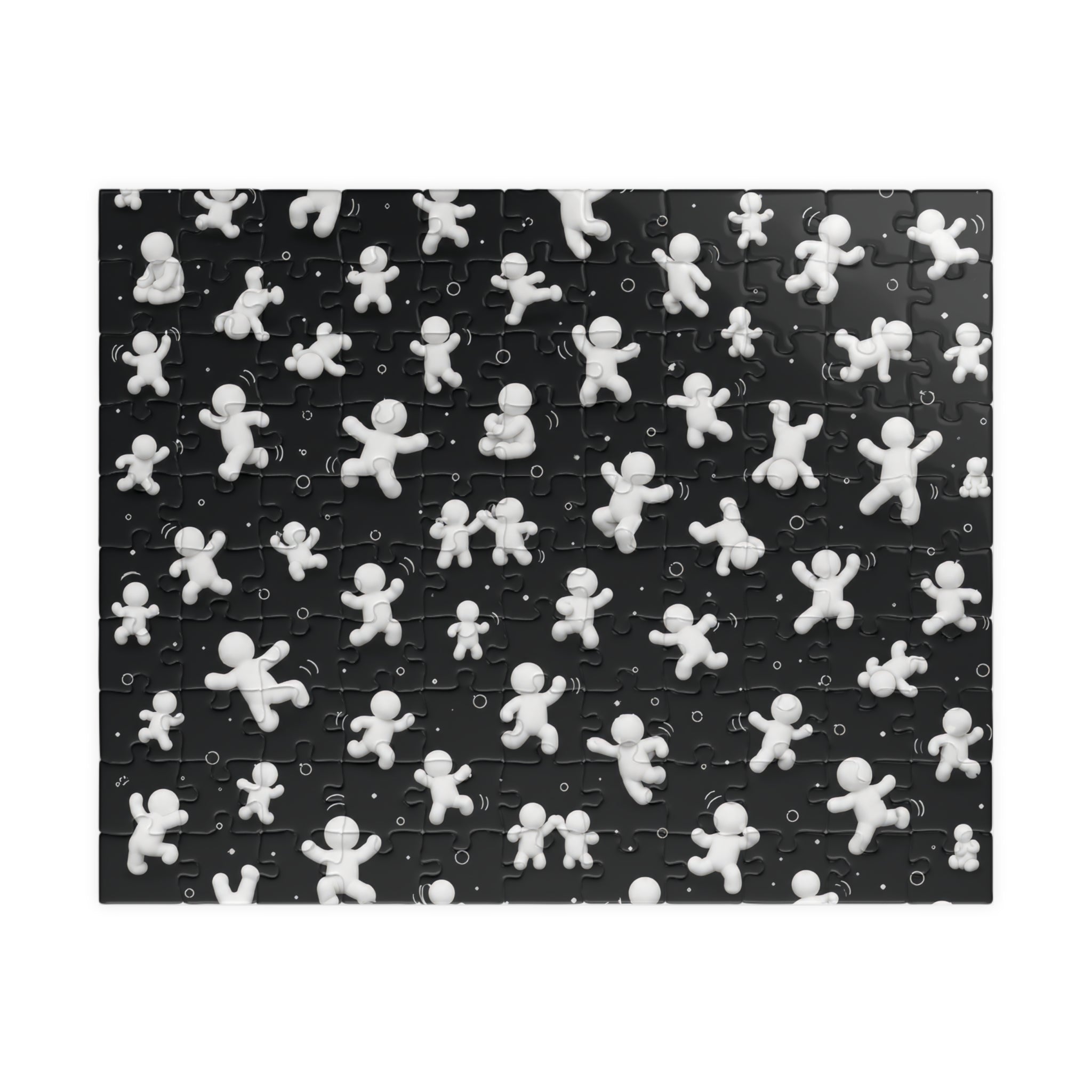 Monochrome Dancing Gingerbread Puzzle — Black & White Figurine Jigsaw (110–1014 pcs)