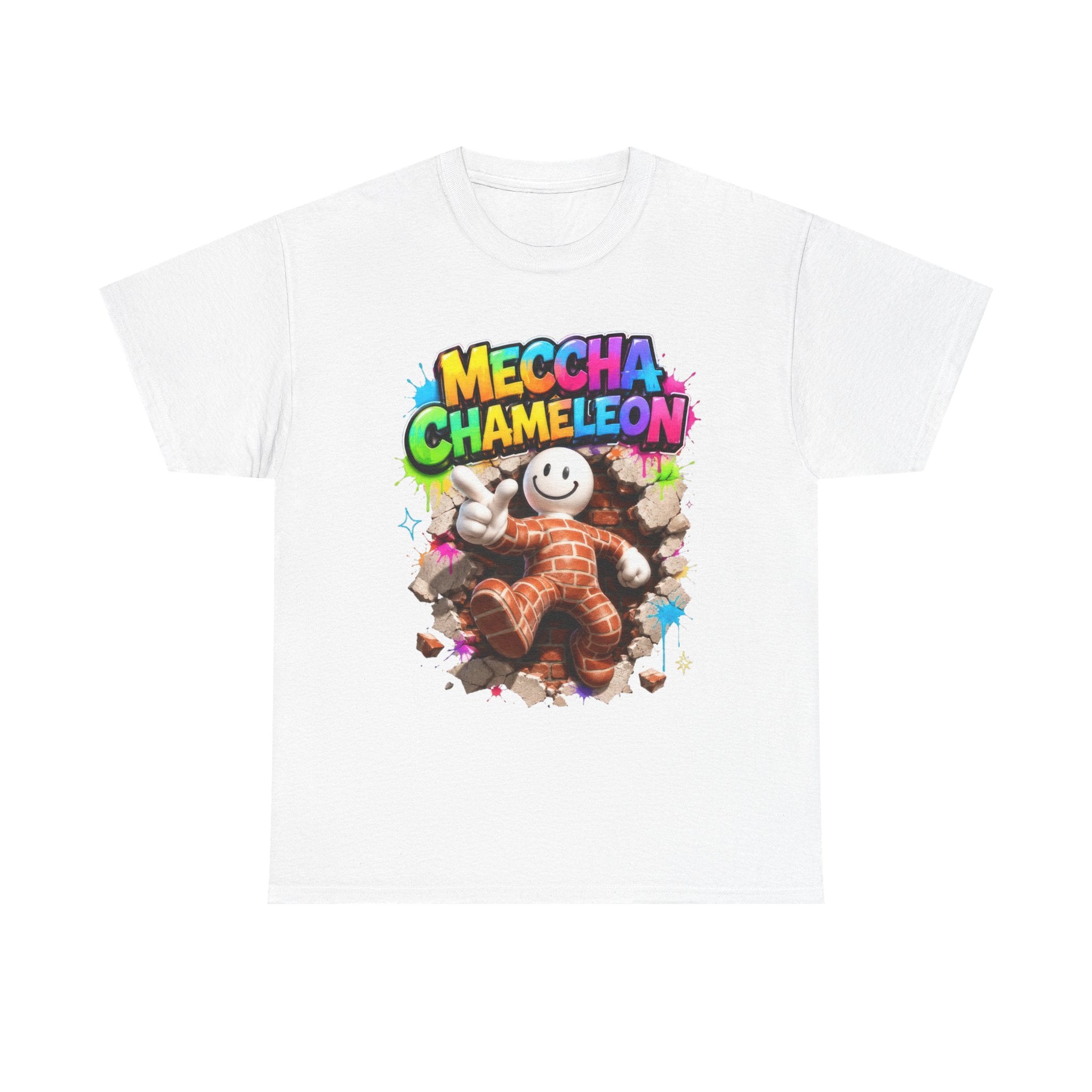 Mecha Chameleon Graphic Tee — Colorful Gamer Cartoon T-Shirt