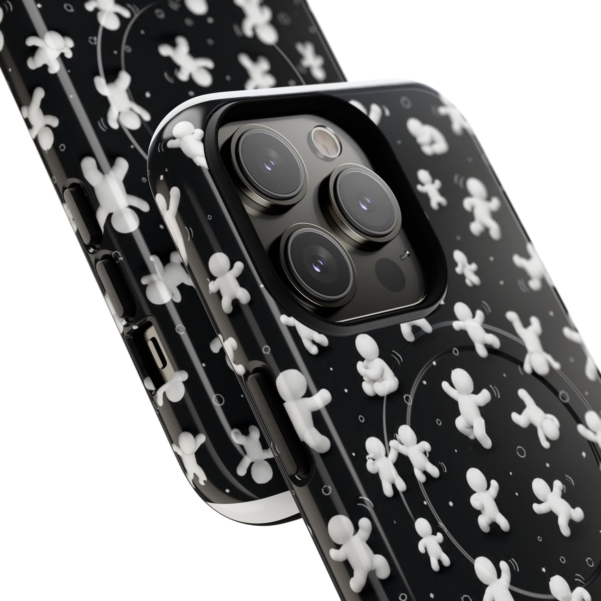 Magnetic Phone Case – Floating Gingerbread Figures on Black (Tough Magnetic)