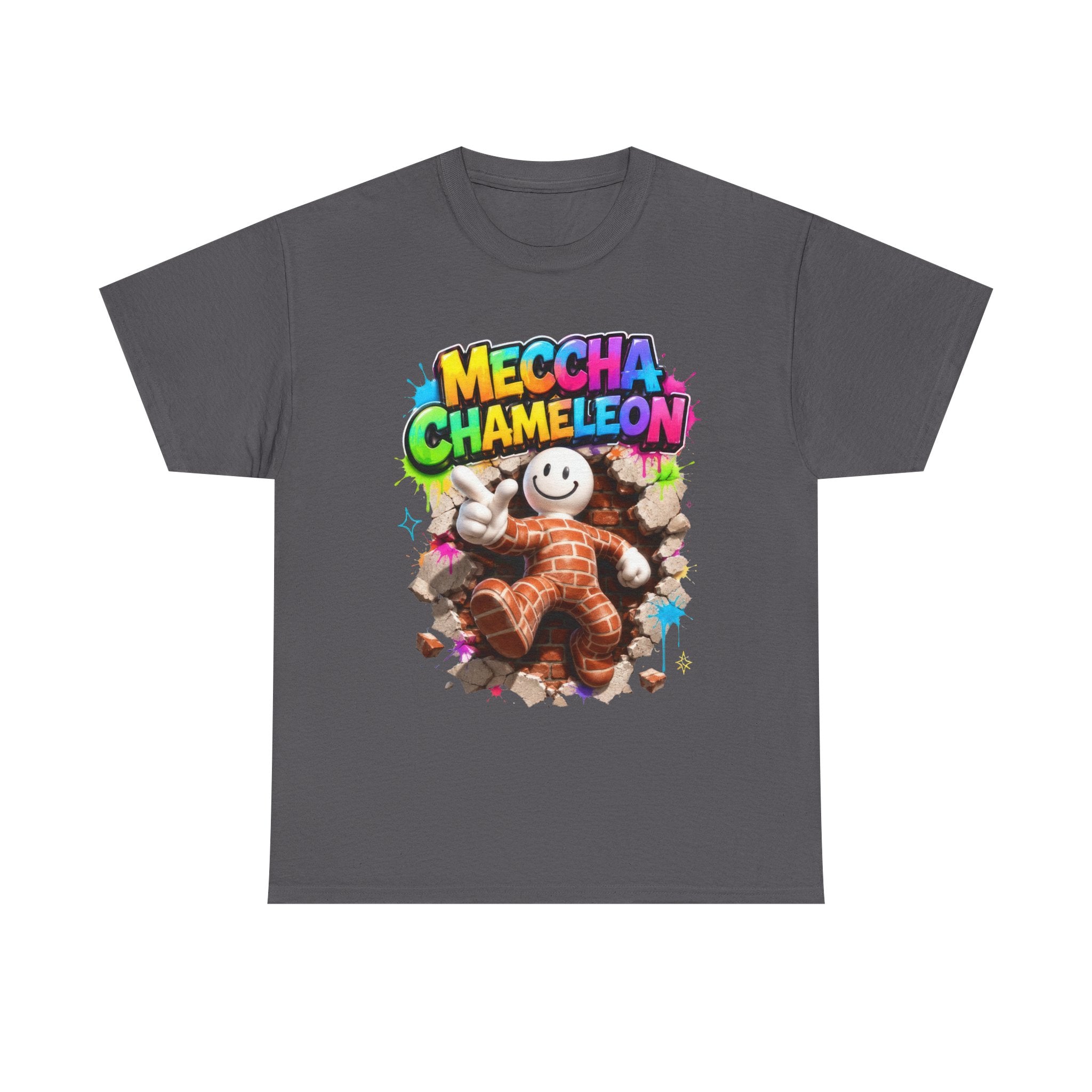 Mecha Chameleon Graphic Tee — Colorful Gamer Cartoon T-Shirt