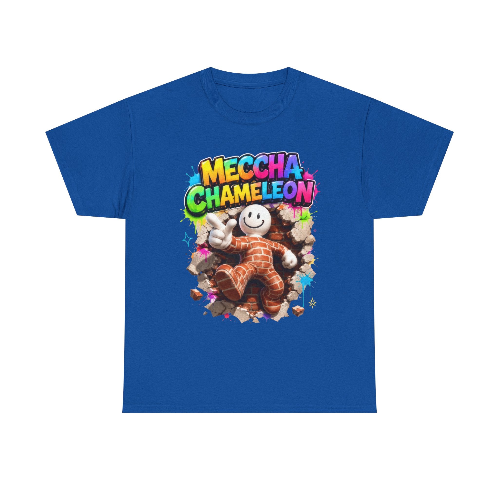 Mecha Chameleon Graphic Tee — Colorful Gamer Cartoon T-Shirt
